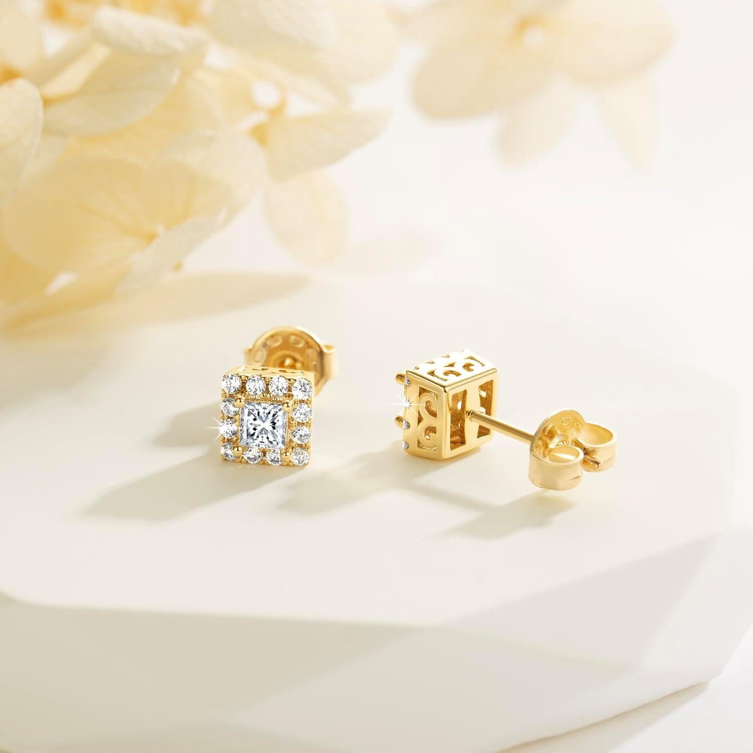 Pendientes de Oro 14K para Mujeres con Zirconia Cubica