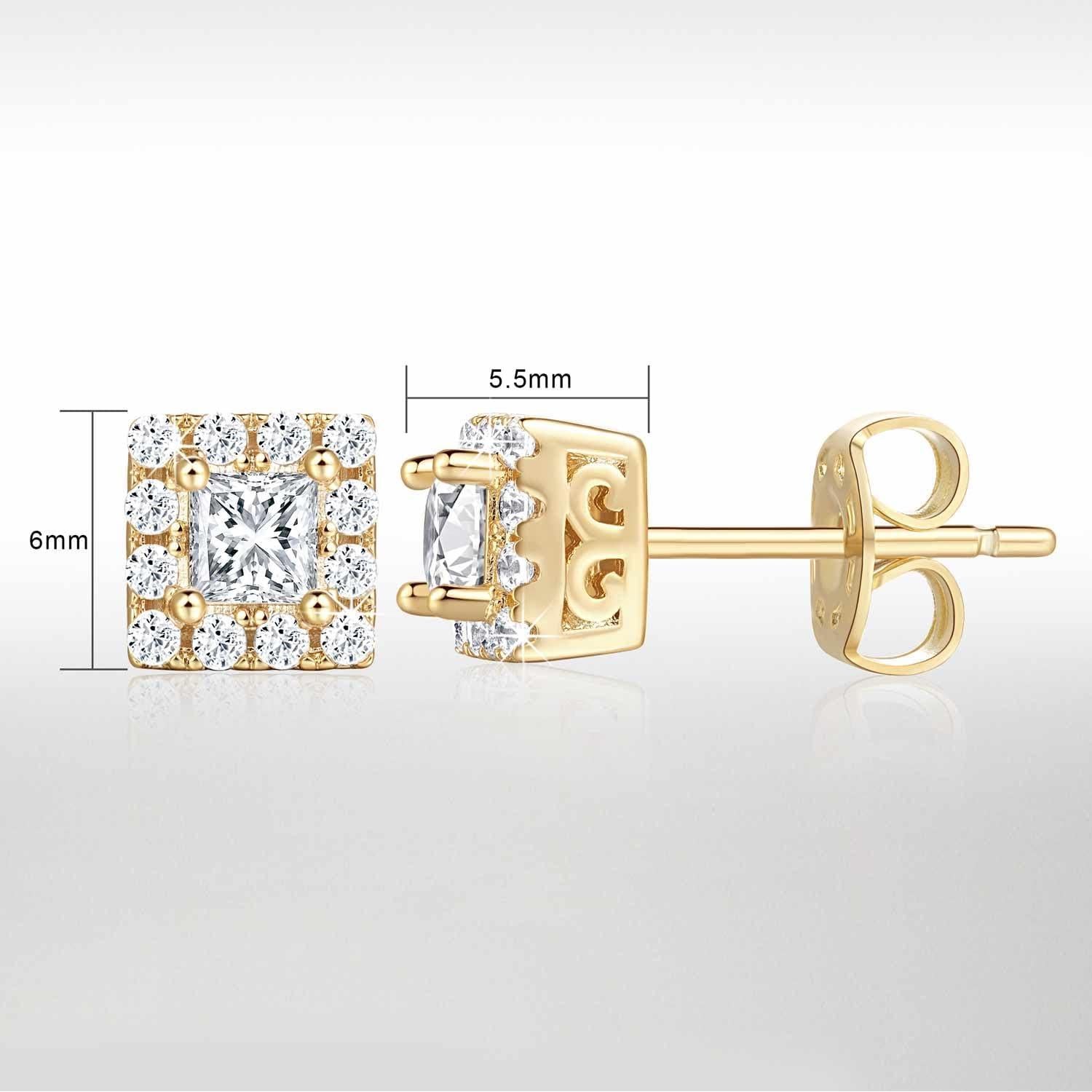 Pendientes de Oro 14K para Mujeres con Zirconia Cubica