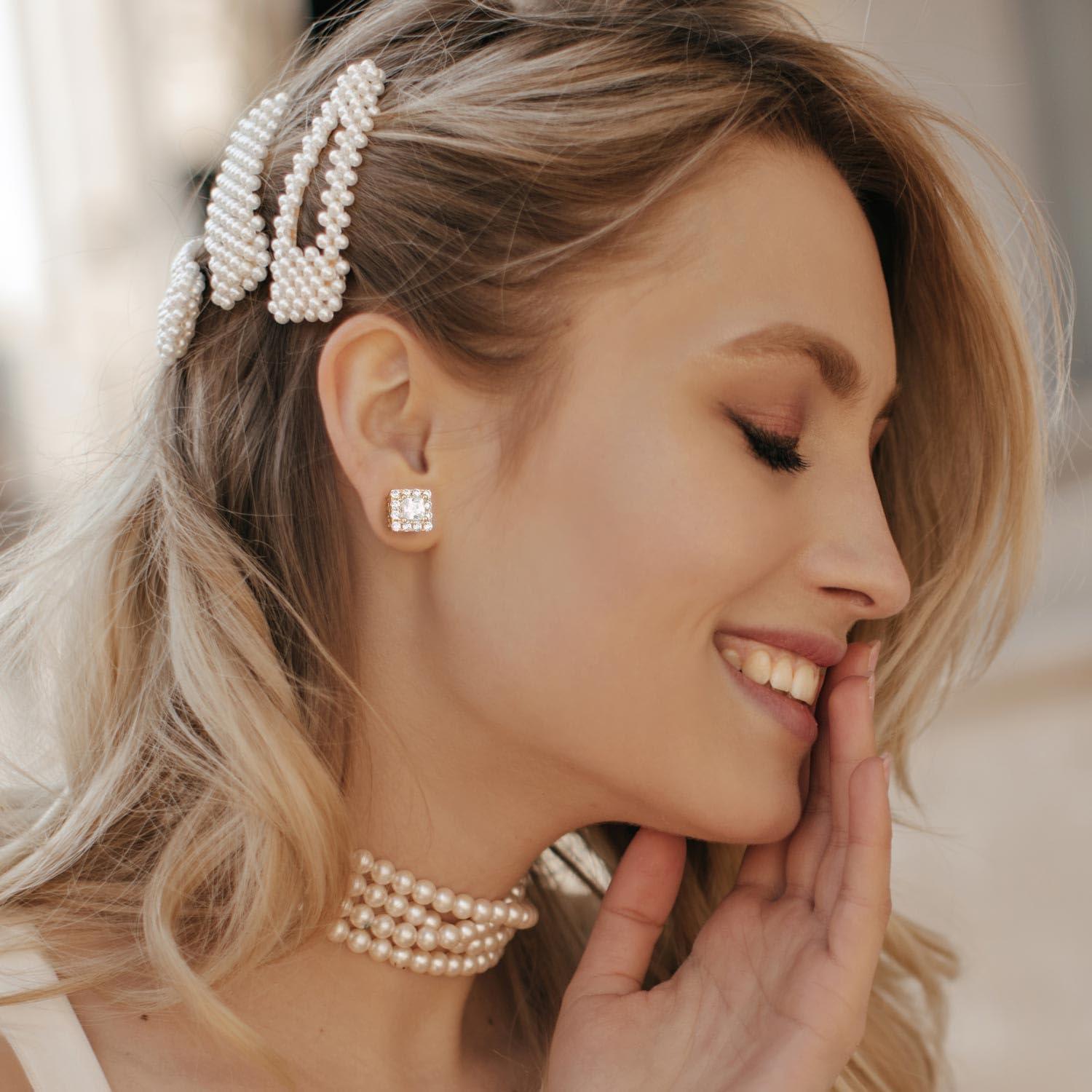 Pendientes de Oro 14K para Mujeres con Zirconia Cubica