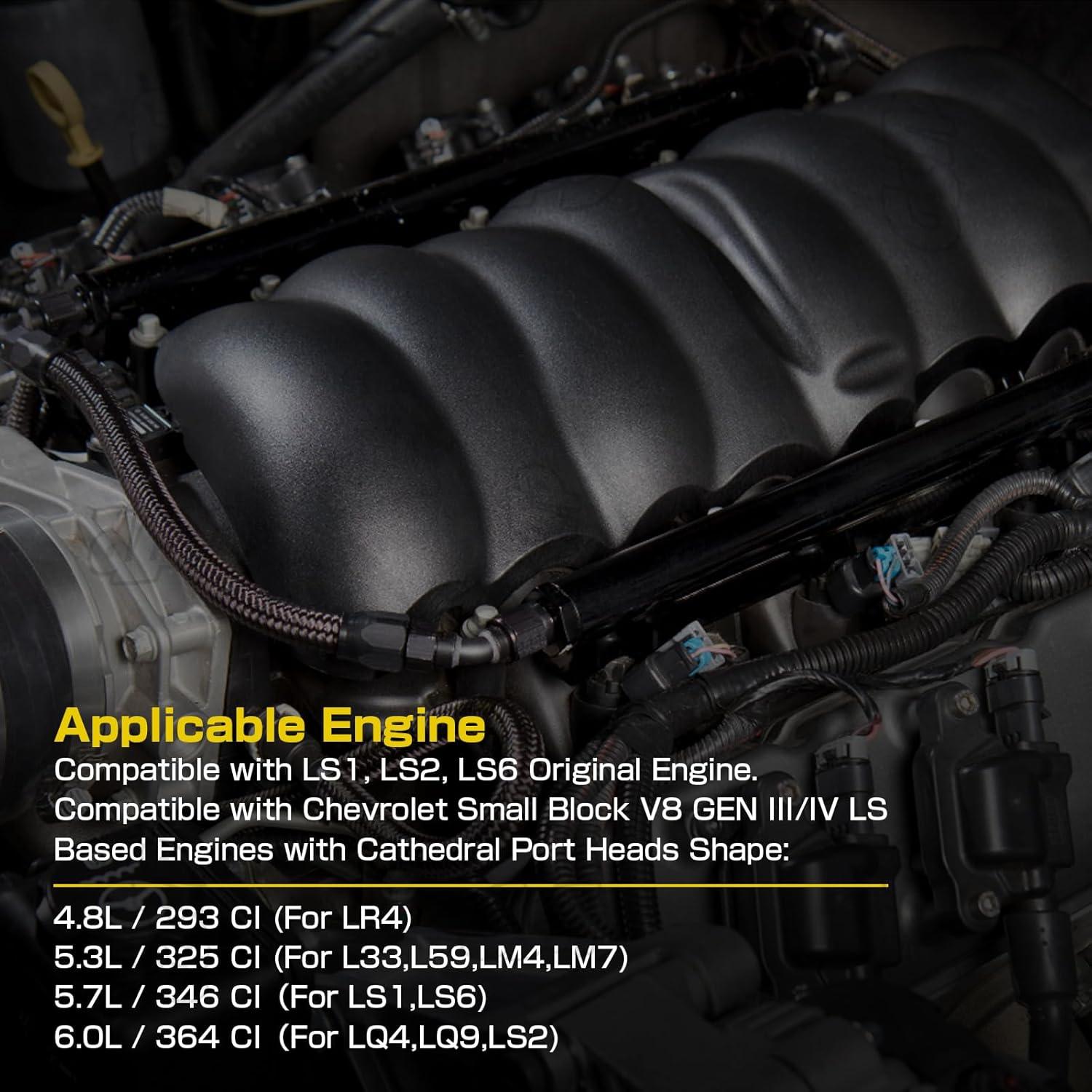 Colector de Admisión GSTP 92mm Negro para Chevy LS1 LS2 LS6