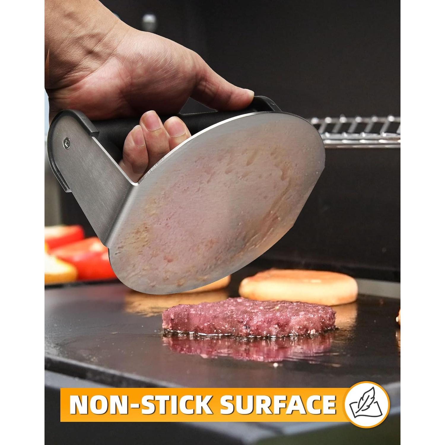 Prensa de Hamburguesas 15 cm Acero Inoxidable Lorbro con Mango Antideslizante