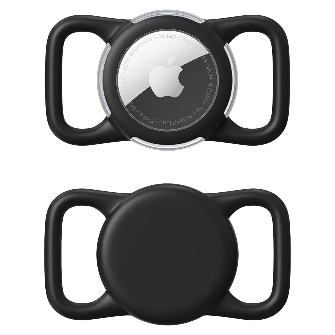 Soporte Impermeable WhoseID para Airtag Collar Perro Negro