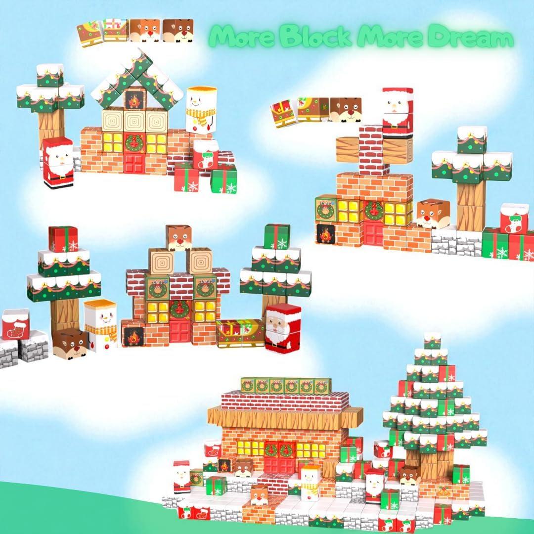 Juego de bloques magnéticos mini Maginoo 45 piezas Navidad