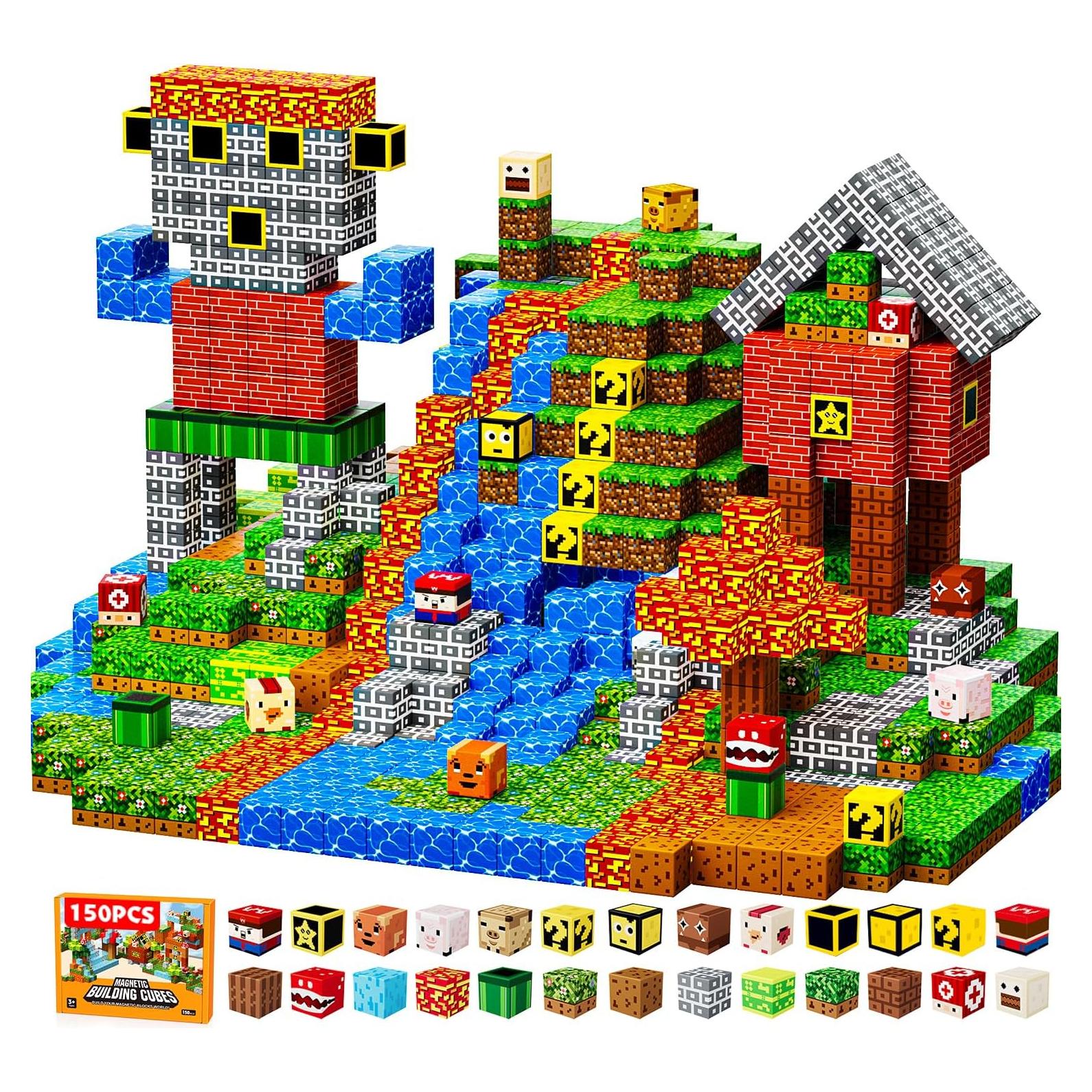 Bloques Magnéticos ZUBARR 150 PCS 2X Fuerza 2.03 cm para Niños