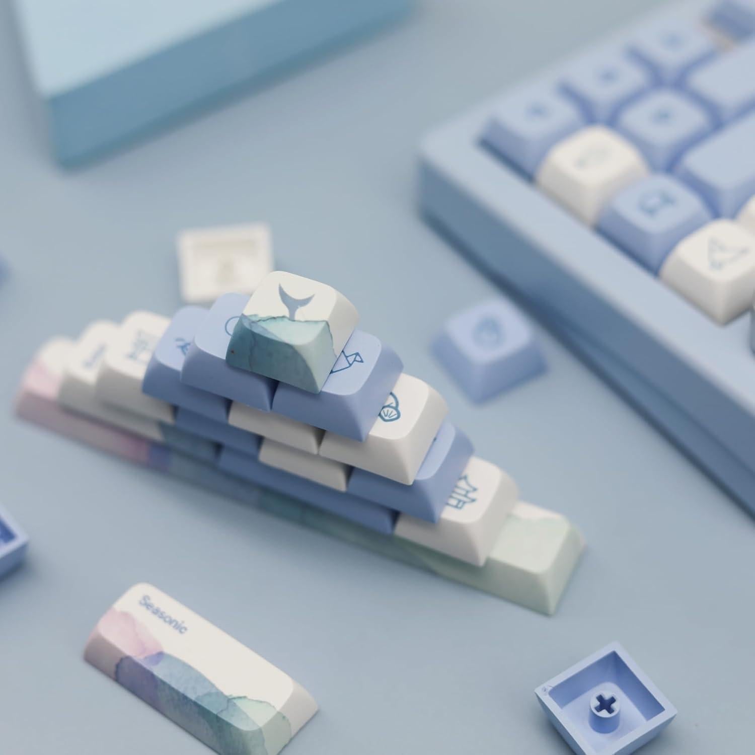 Conjunto de 136 Teclas PBT XDA Azul Seasonic para Teclado Mecánico