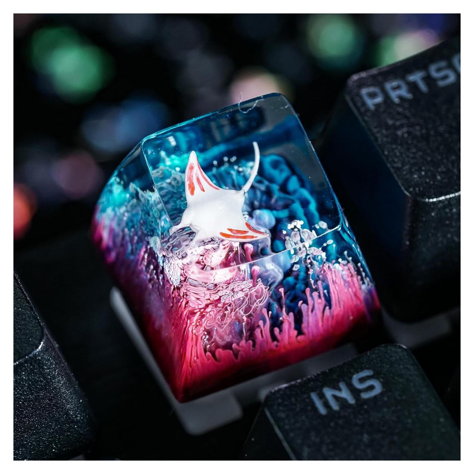 Tecla Artesanal de Resina GIKZO Manta Raya R1 SA 15.6mm