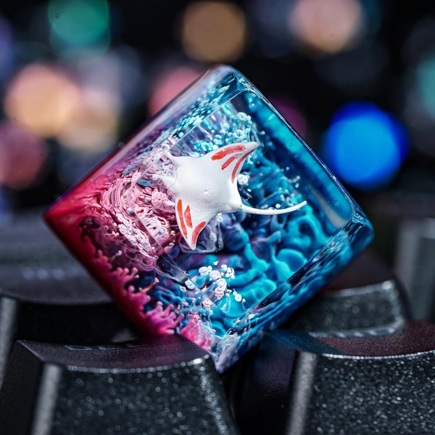 Tecla Artesanal de Resina GIKZO Manta Raya R1 SA 15.6mm