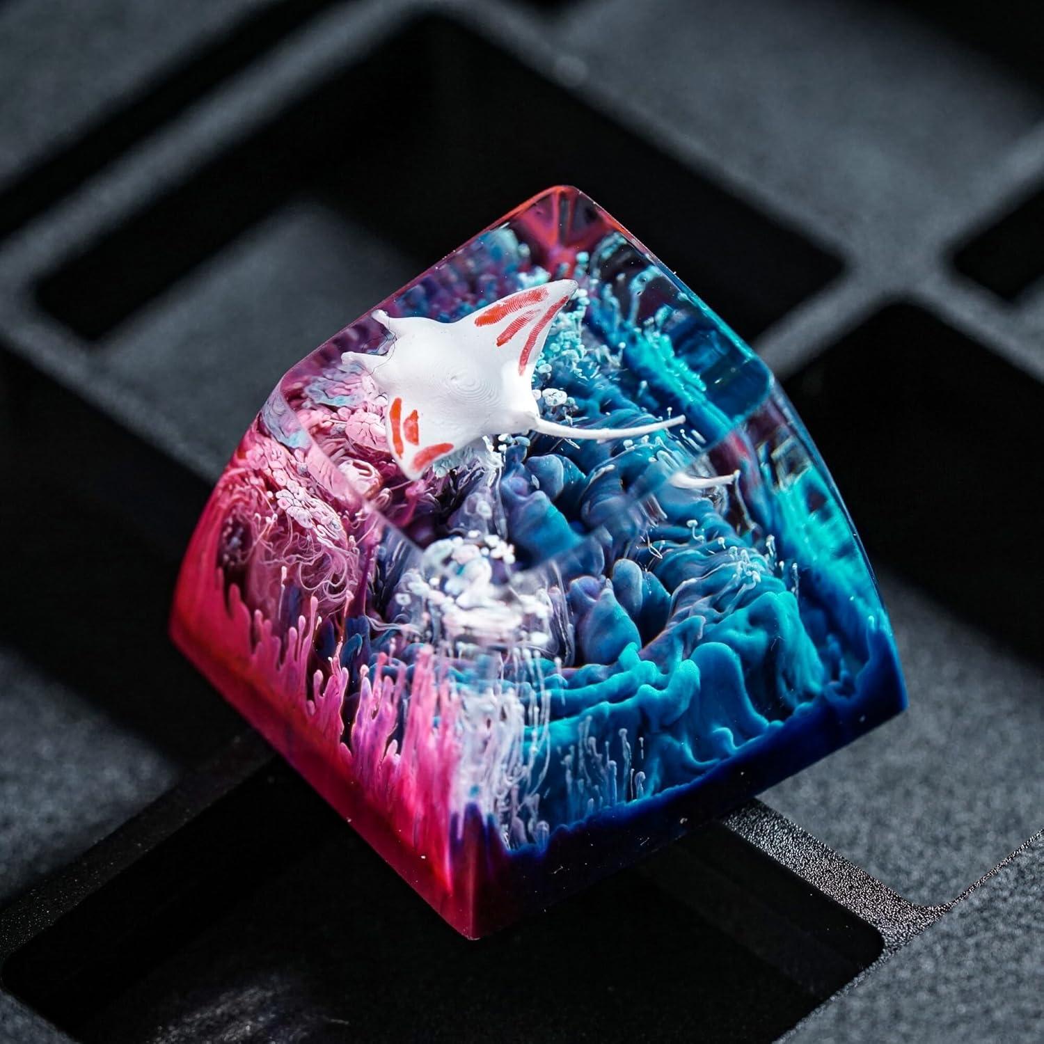 Tecla Artesanal de Resina GIKZO Manta Raya R1 SA 15.6mm