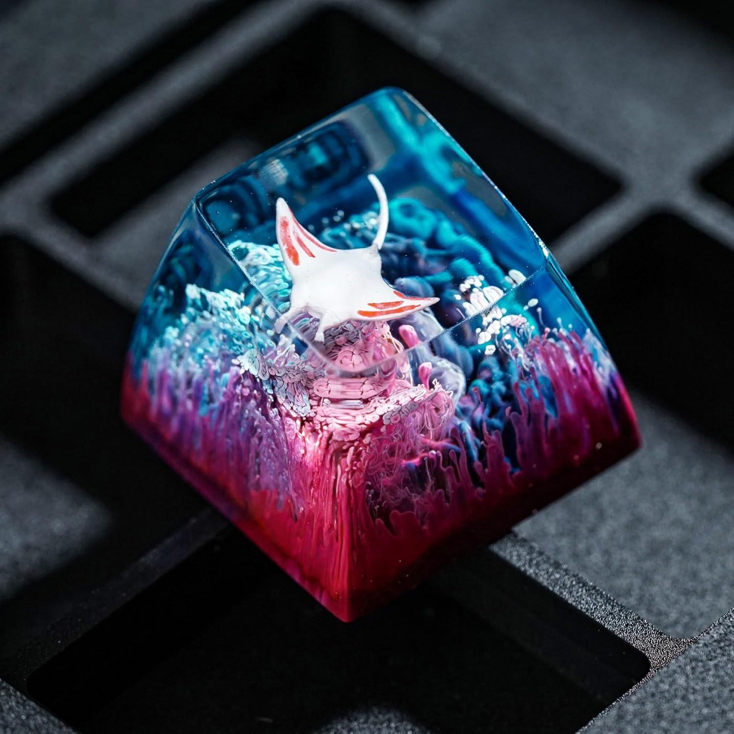 Tecla Artesanal de Resina GIKZO Manta Raya R1 SA 15.6mm