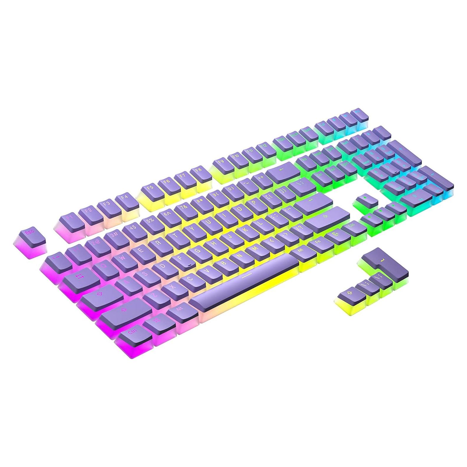 Teclas PBT Pudding 112 Clasificadas ANSI/ISO Lavanda RGB