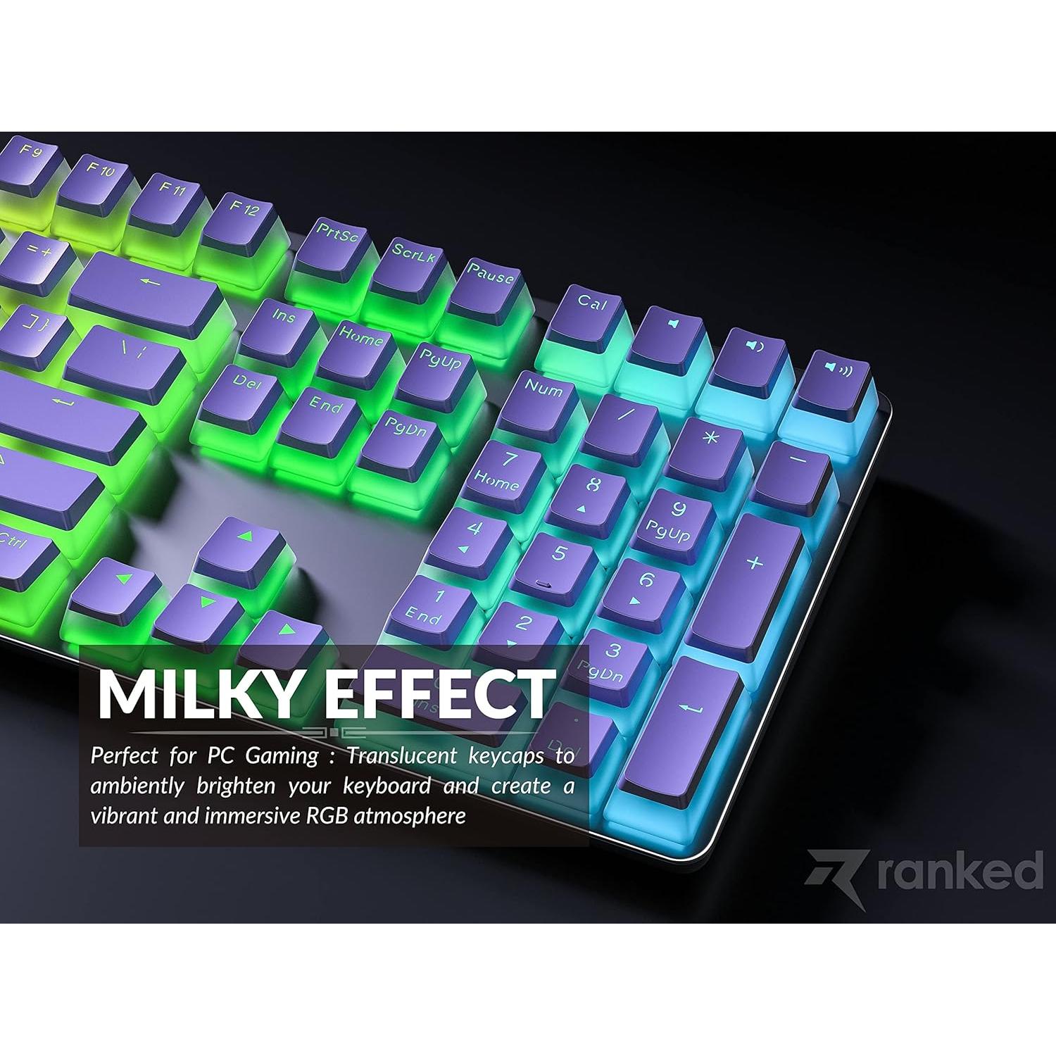 Teclas PBT Pudding 112 Clasificadas ANSI/ISO Lavanda RGB