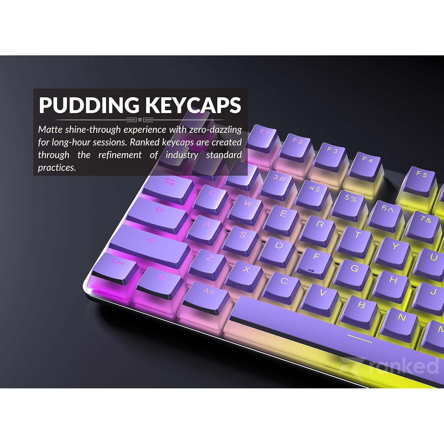 Teclas PBT Pudding 112 Clasificadas ANSI/ISO Lavanda RGB