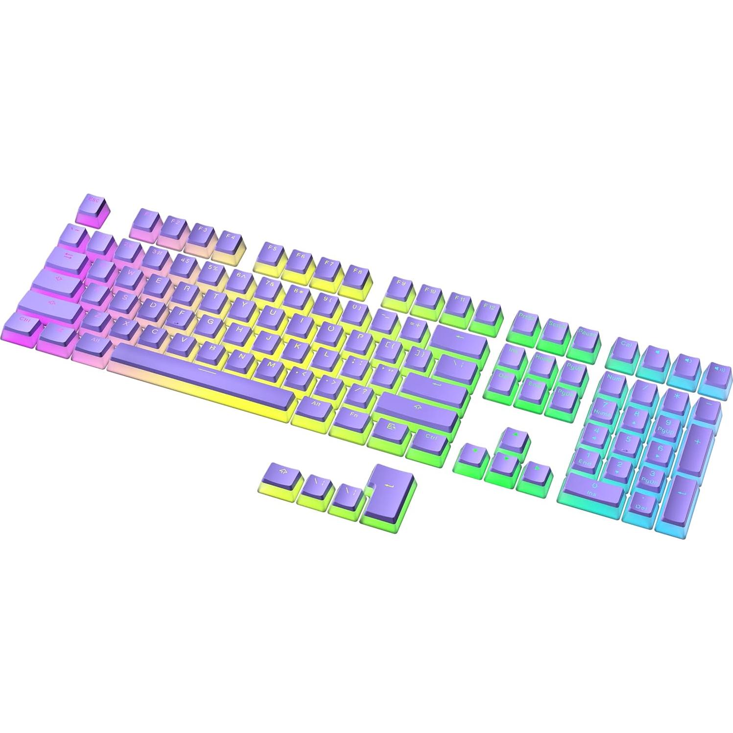 Teclas PBT Pudding 112 Clasificadas ANSI/ISO Lavanda RGB