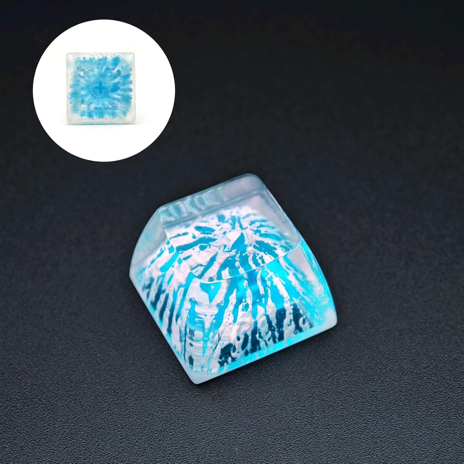 Tecla de Resina Retroiluminada Rturbraz Azul Luminoso 12mm