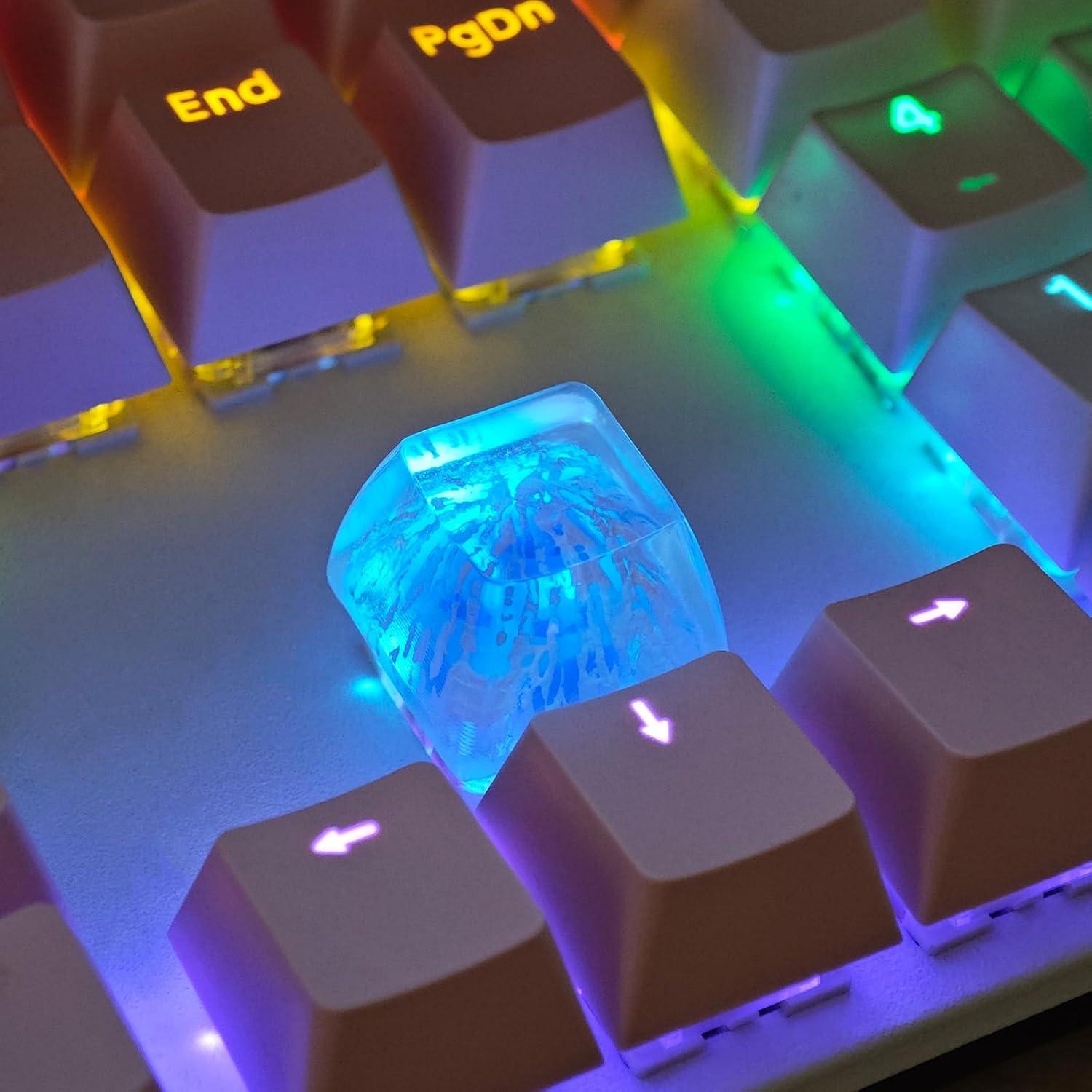 Tecla de Resina Retroiluminada Rturbraz Azul Luminoso 12mm