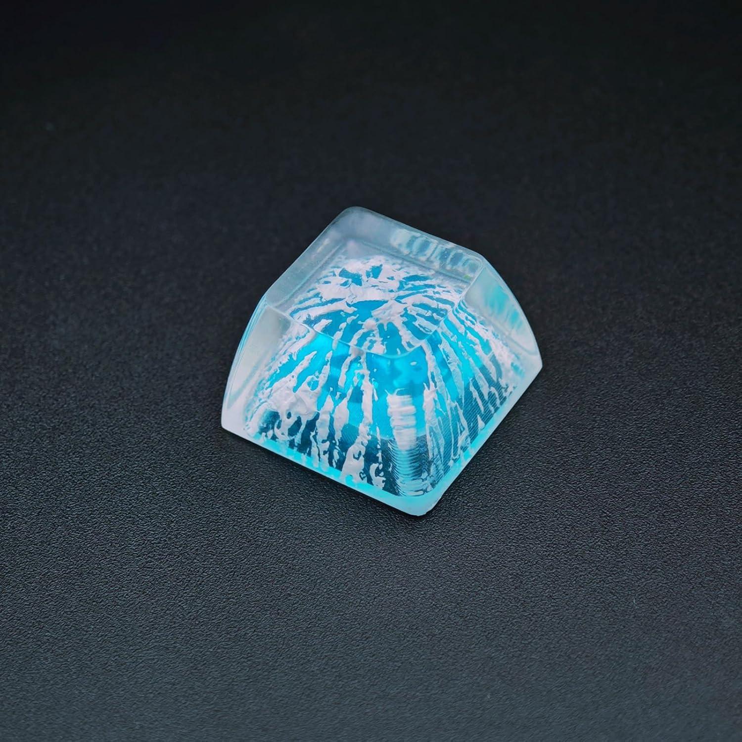 Tecla de Resina Retroiluminada Rturbraz Azul Luminoso 12mm