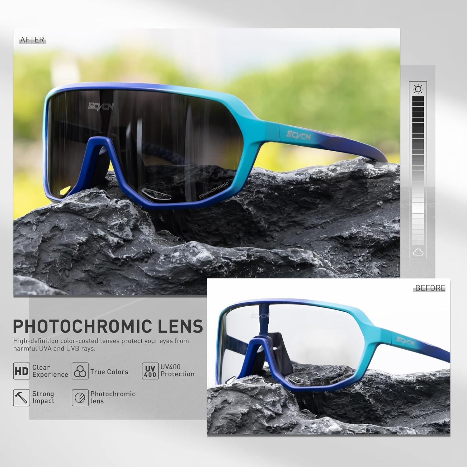 Gafas de Ciclismo Fotoquímicas SCVCN UV400 Antideslizantes