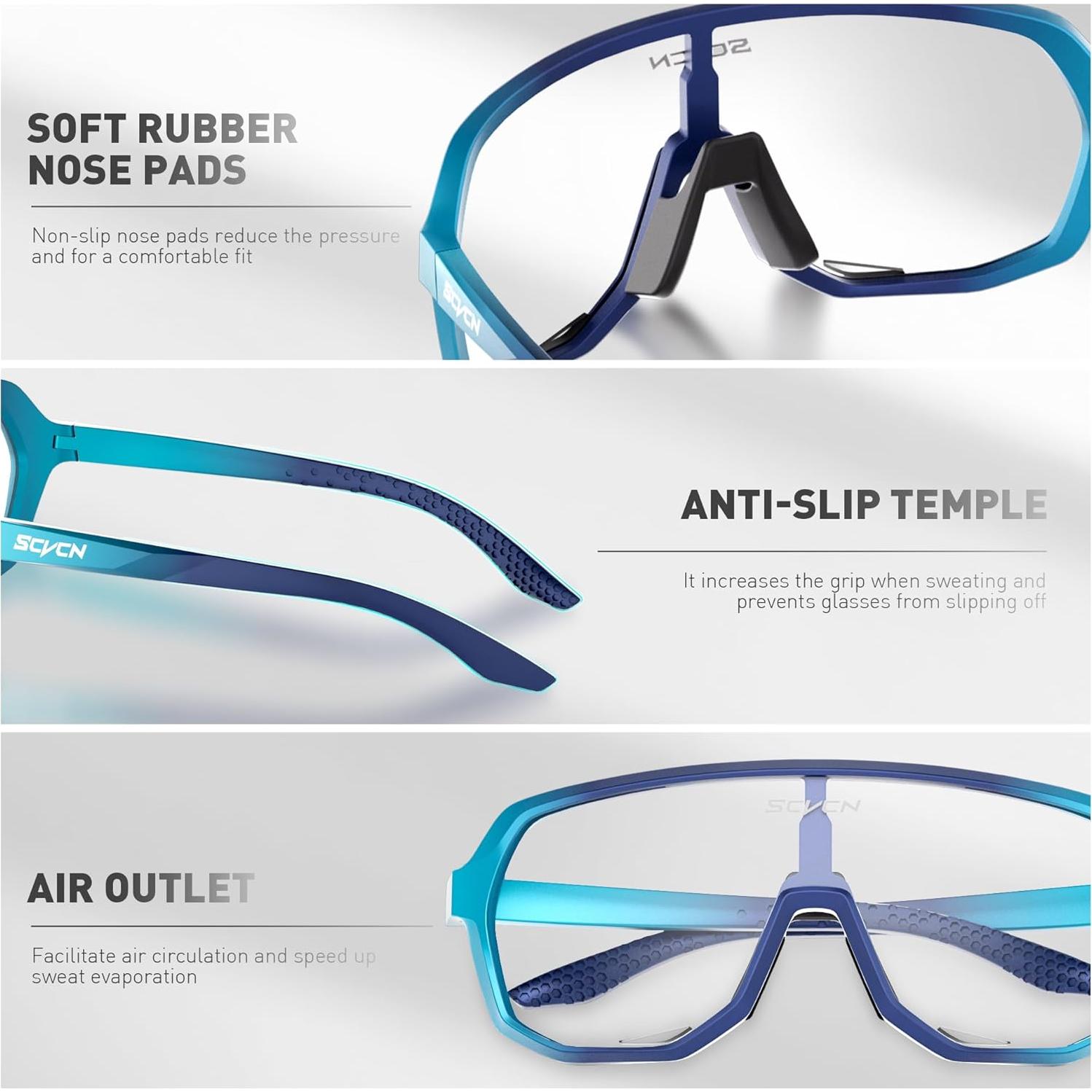 Gafas de Ciclismo Fotoquímicas SCVCN UV400 Antideslizantes