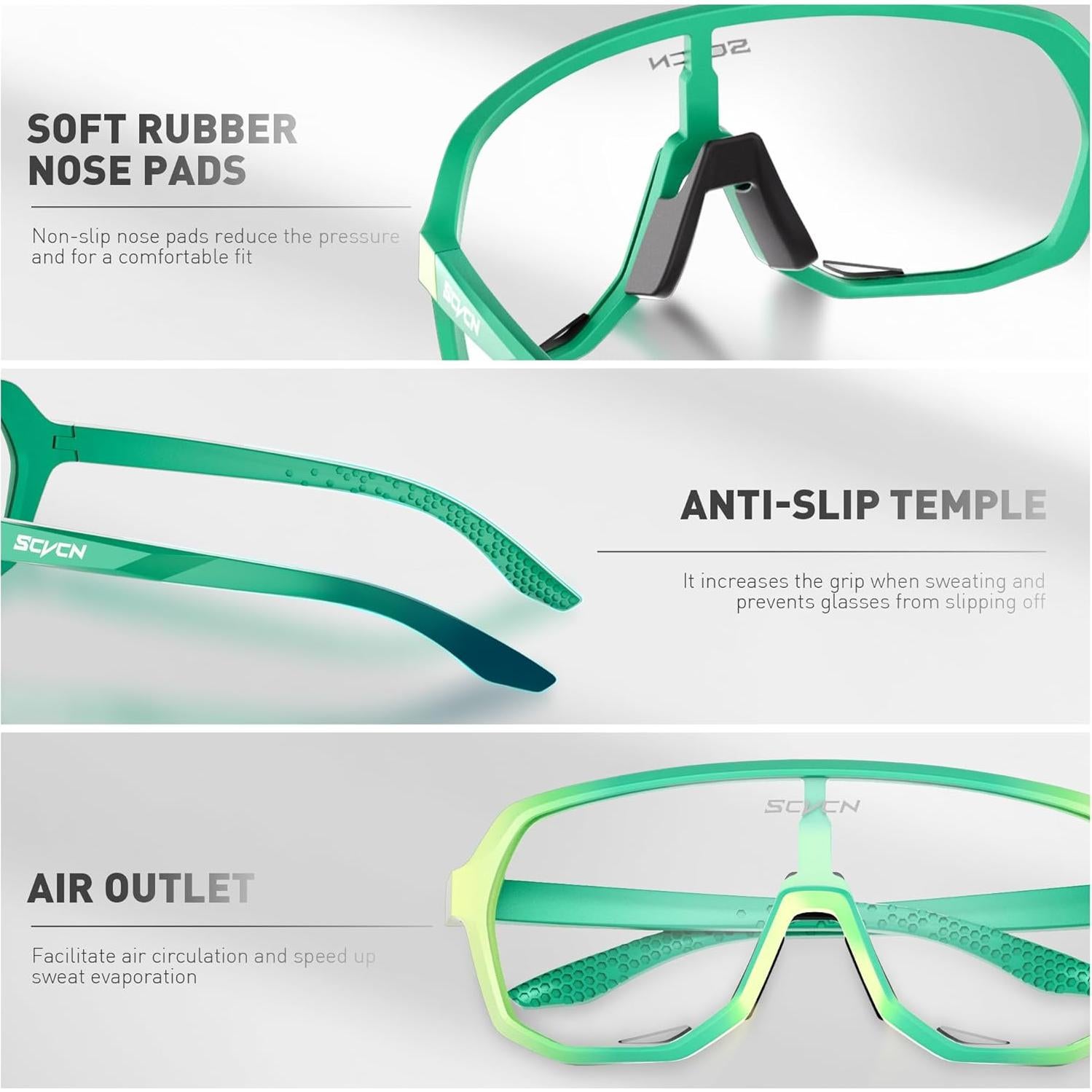 Gafas de Ciclismo SCVCN Fotoquímicas UV400 Antideslizantes