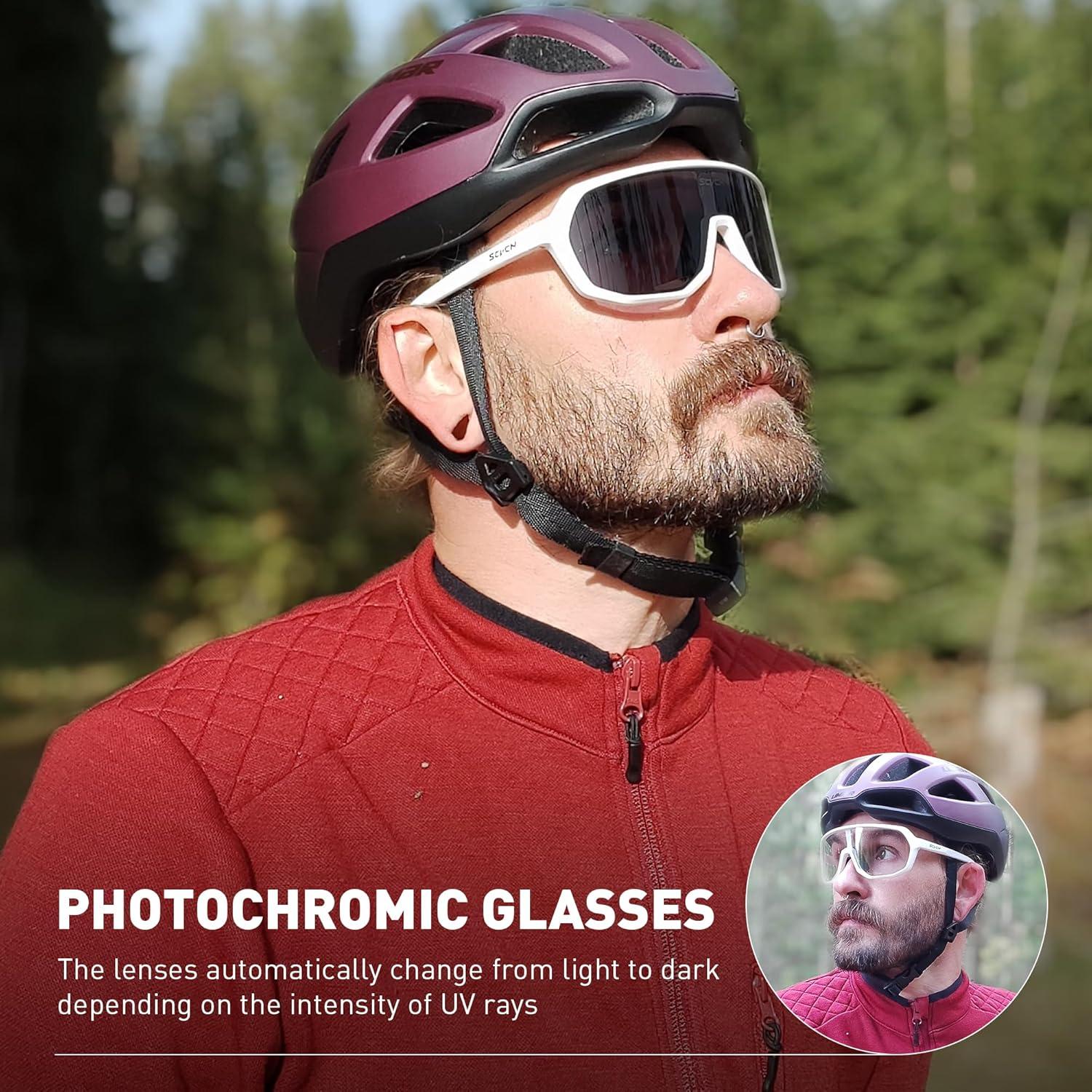 Gafas de Ciclismo Fotoquímicas SCVCN UV400 Antideslizantes