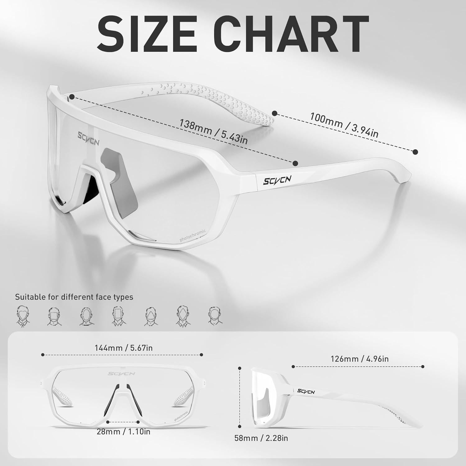 Gafas de Ciclismo Fotoquímicas SCVCN UV400 Antideslizantes