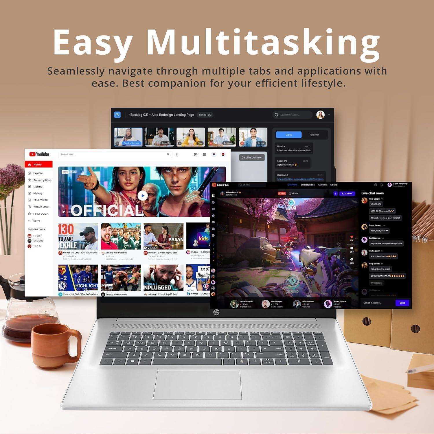 Laptop HP 17.3" Táctil Intel 8GB RAM 640GB SSD Plata