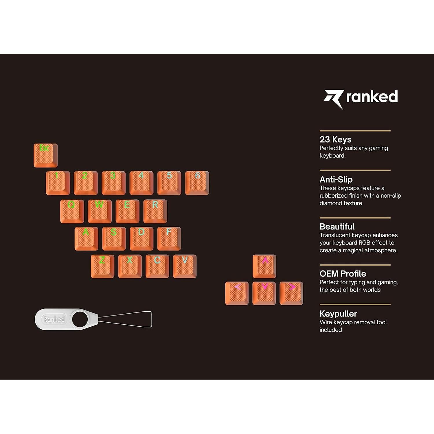 Juego de 23 Teclas de Goma Clasificadas Clasificado Naranja