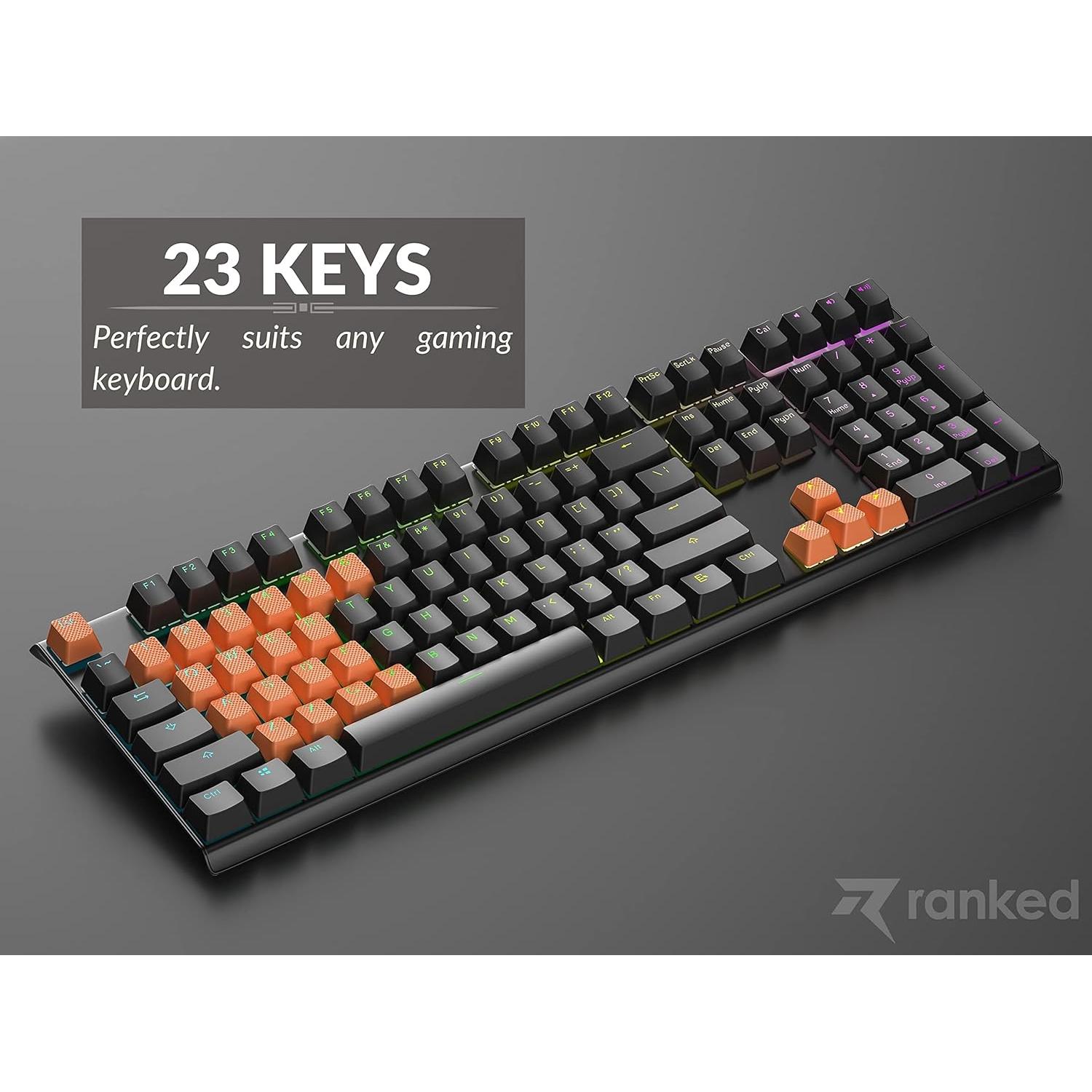 Juego de 23 Teclas de Goma Clasificadas Clasificado Naranja