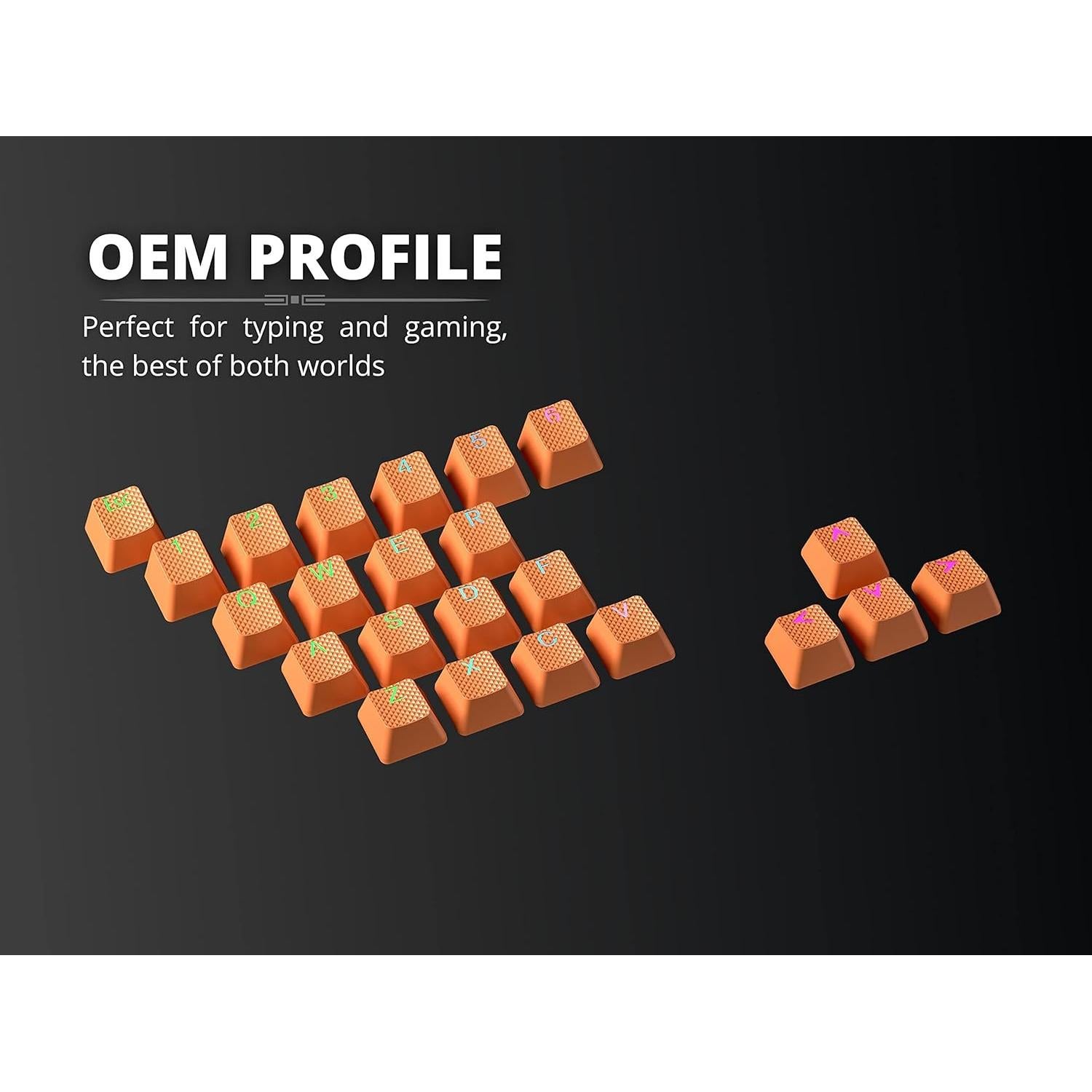 Juego de 23 Teclas de Goma Clasificadas Clasificado Naranja