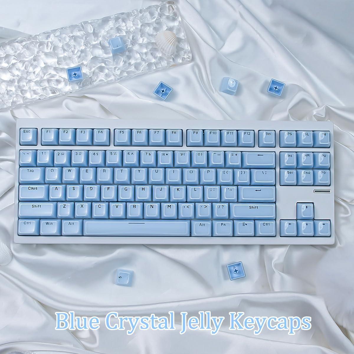 Teclas de Gel Transparente Azul SUEHIODHY 135 Teclas para Teclados Mecánicos