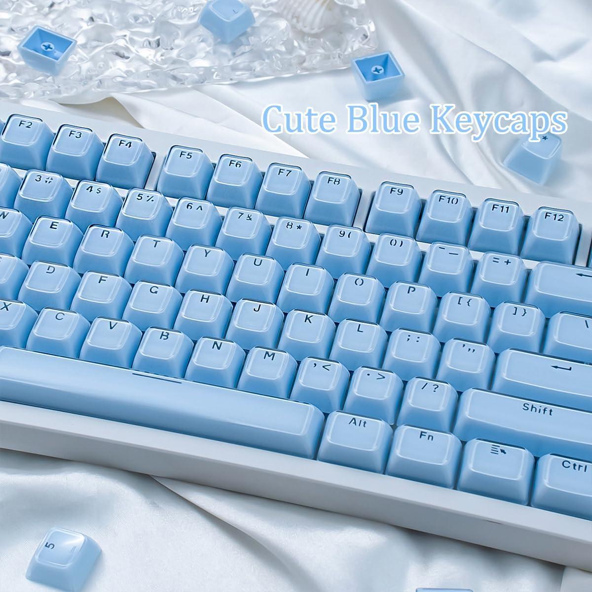 Teclas de Gel Transparente Azul SUEHIODHY 135 Teclas para Teclados Mecánicos