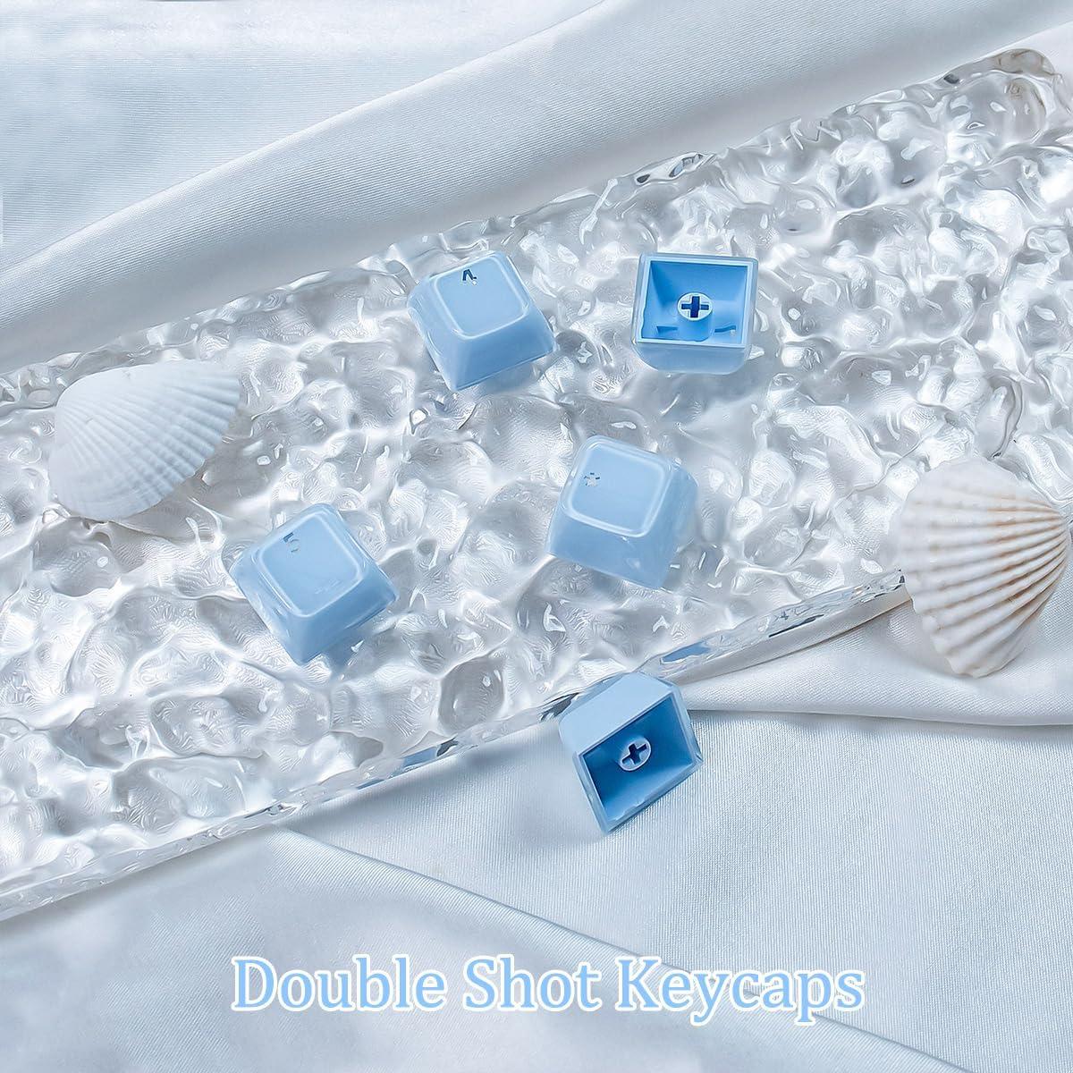 Teclas de Gel Transparente Azul SUEHIODHY 135 Teclas para Teclados Mecánicos