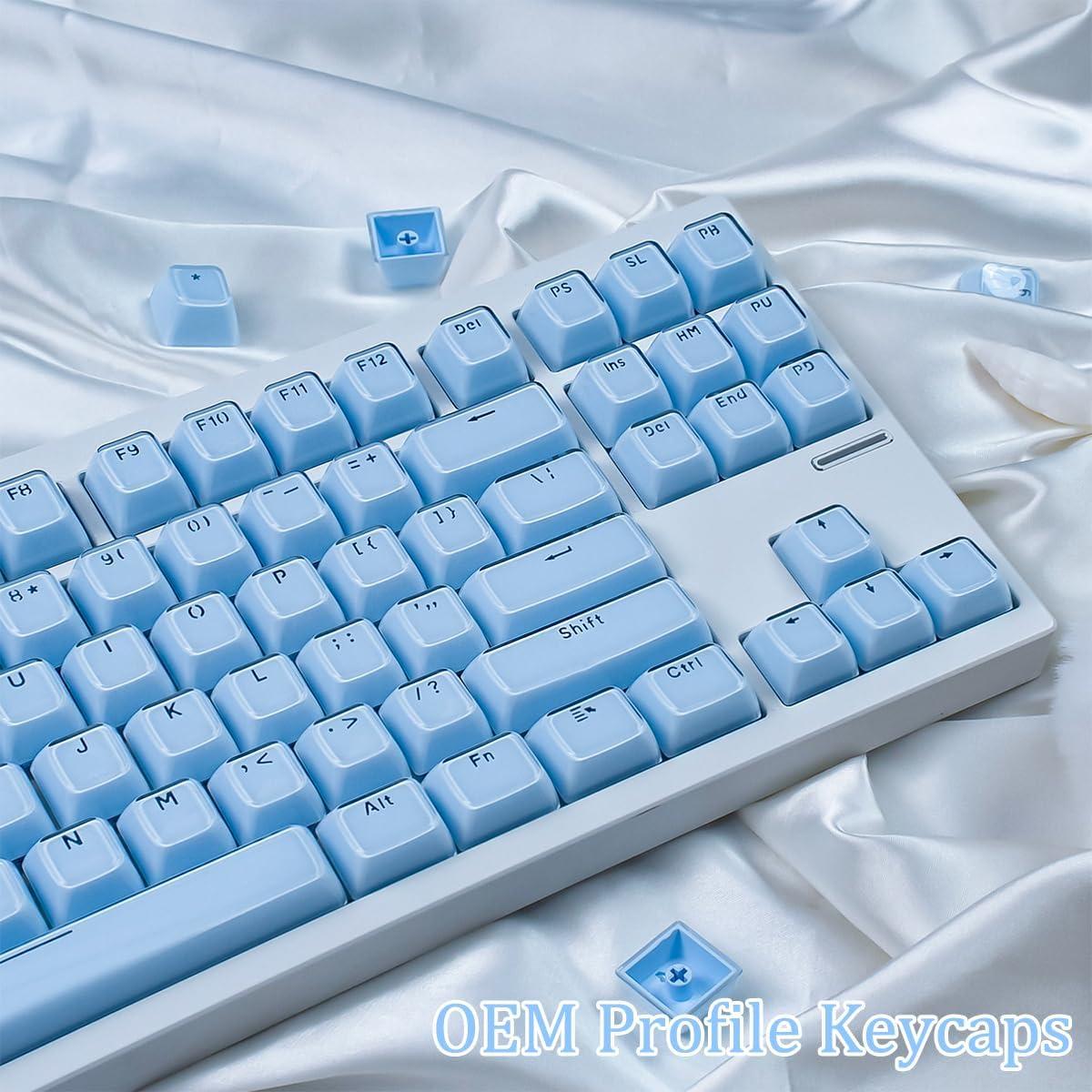 Teclas de Gel Transparente Azul SUEHIODHY 135 Teclas para Teclados Mecánicos