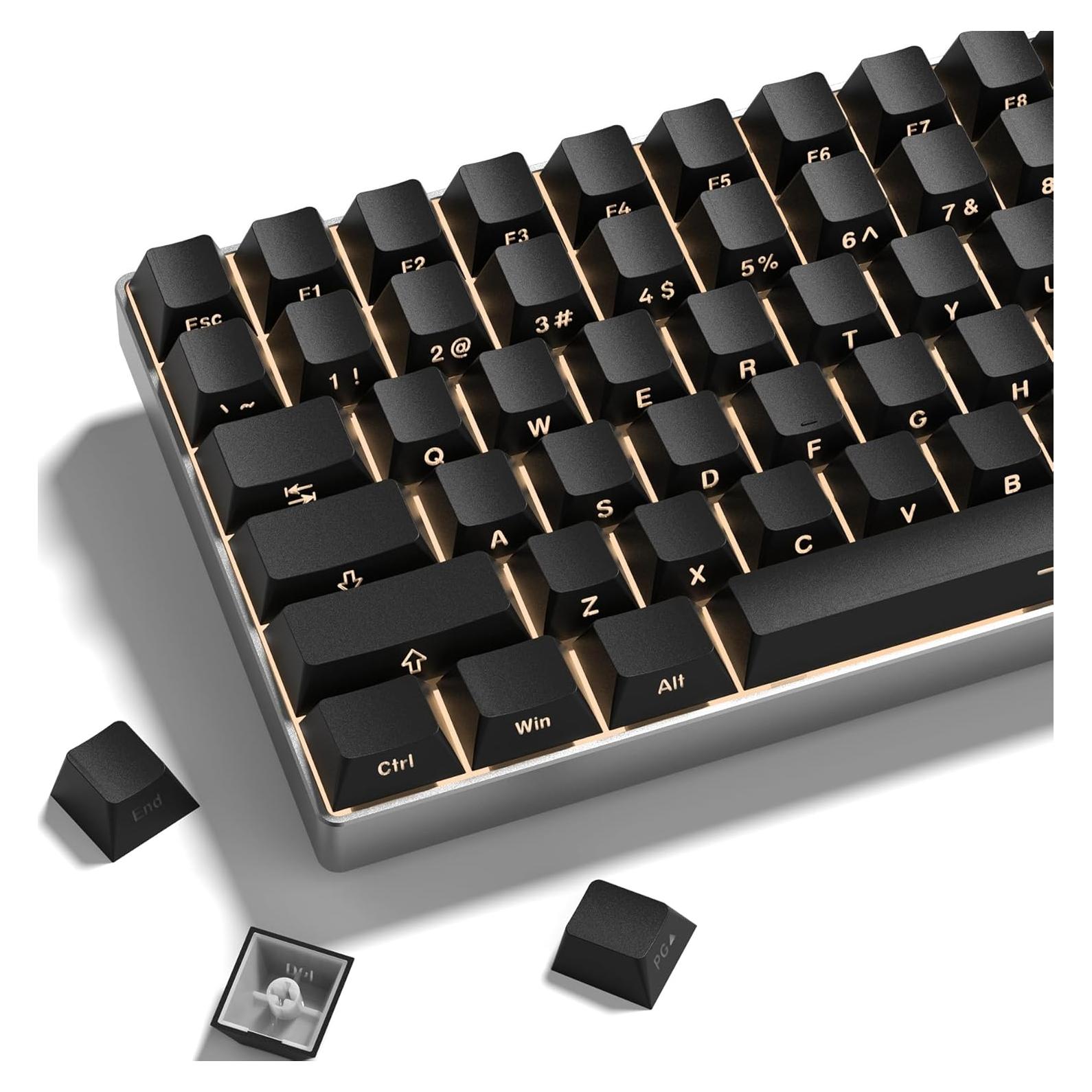 Conjunto de Teclas Dagaladoo PBT Negro para Teclados Mecánicos