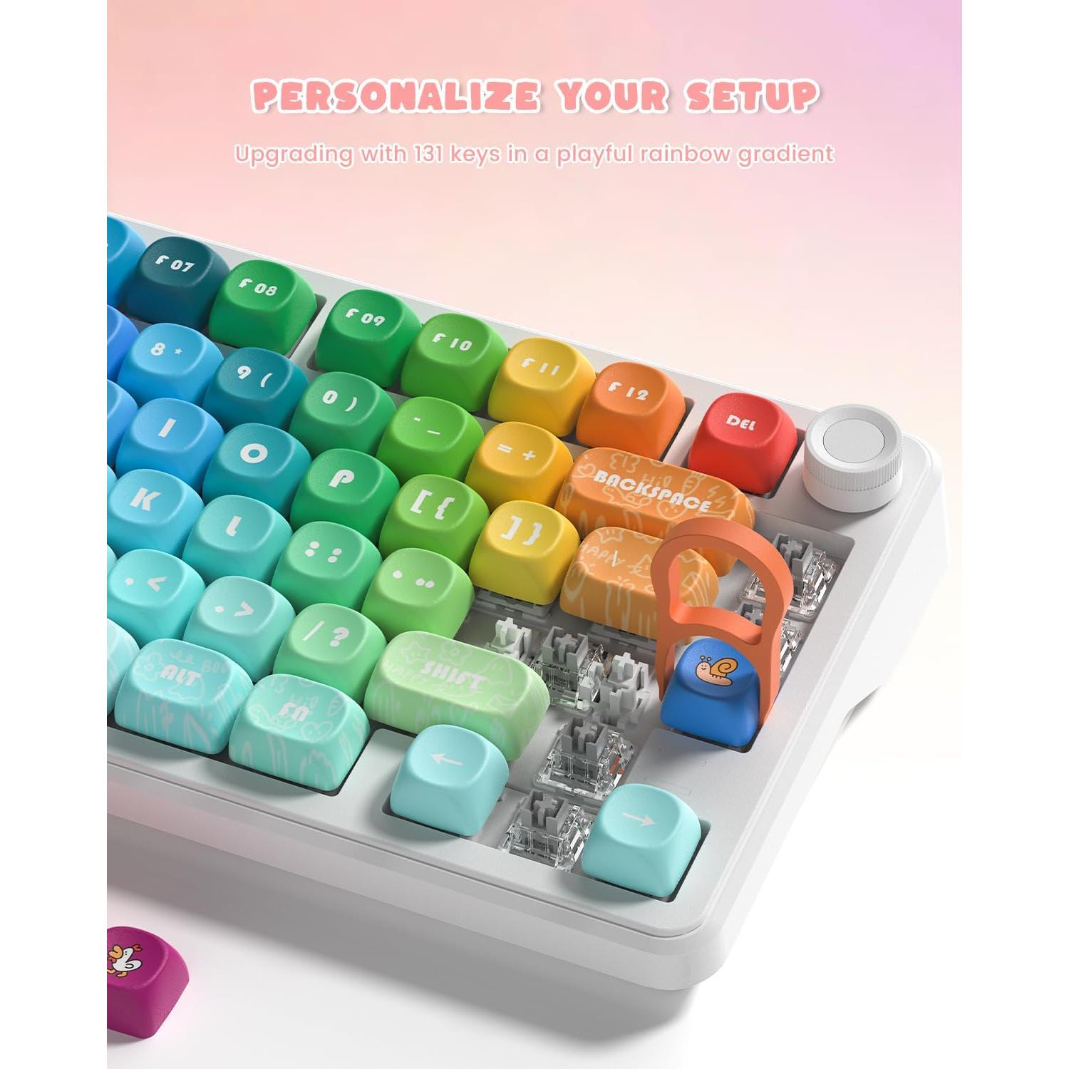 Teclado Mecánico MOA 132 Teclas PBT Arcoíris Keyporia