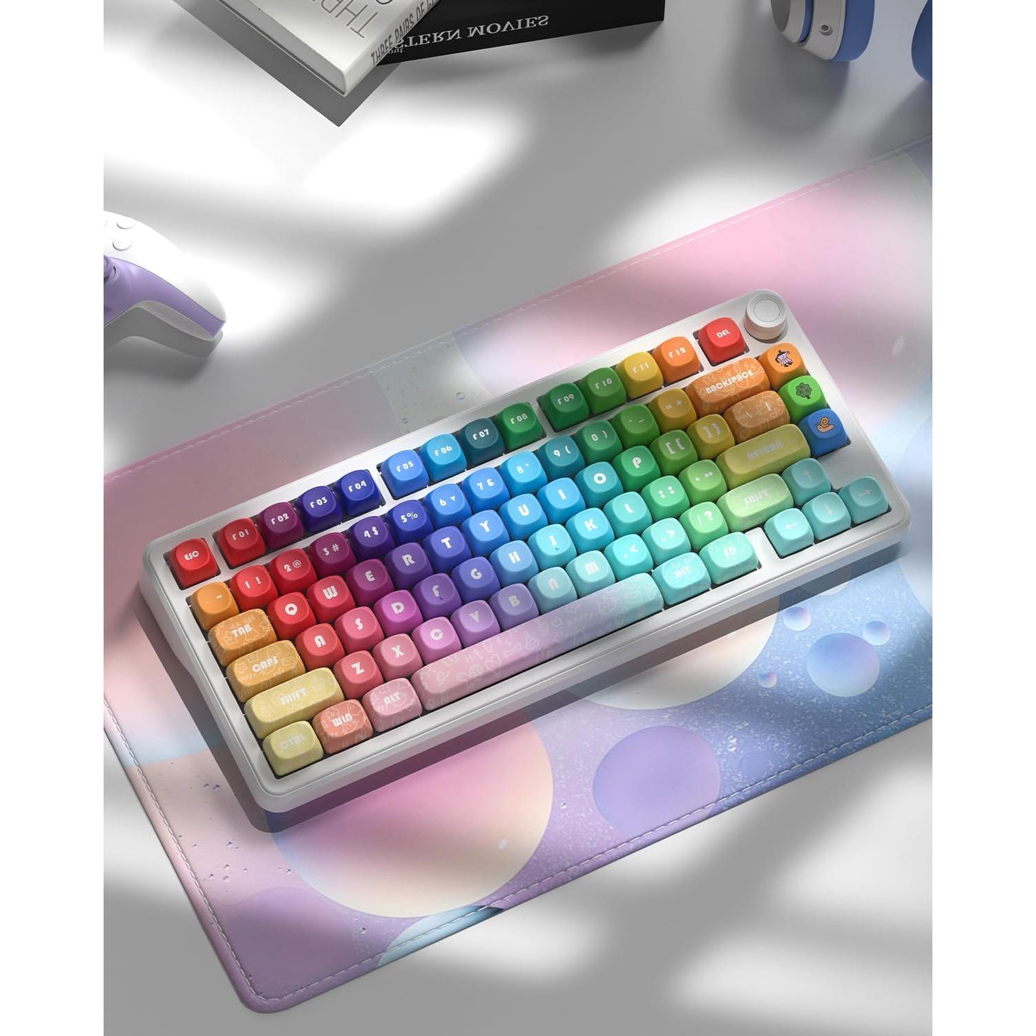 Teclado Mecánico MOA 132 Teclas PBT Arcoíris Keyporia