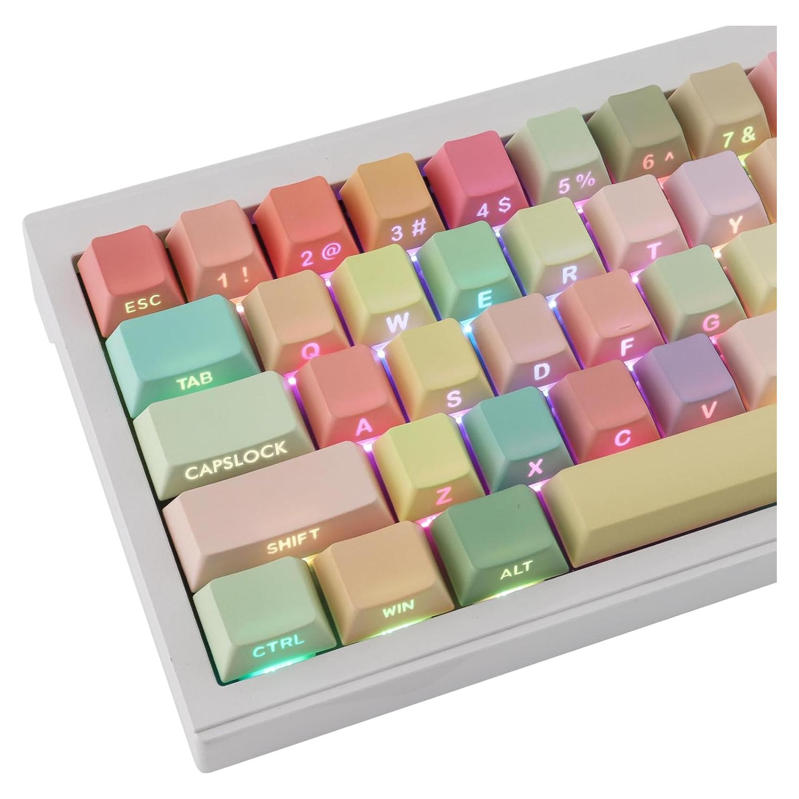Conjunto de Teclas PBT Caramelo Tyrixki 133 Teclas Cherry MX