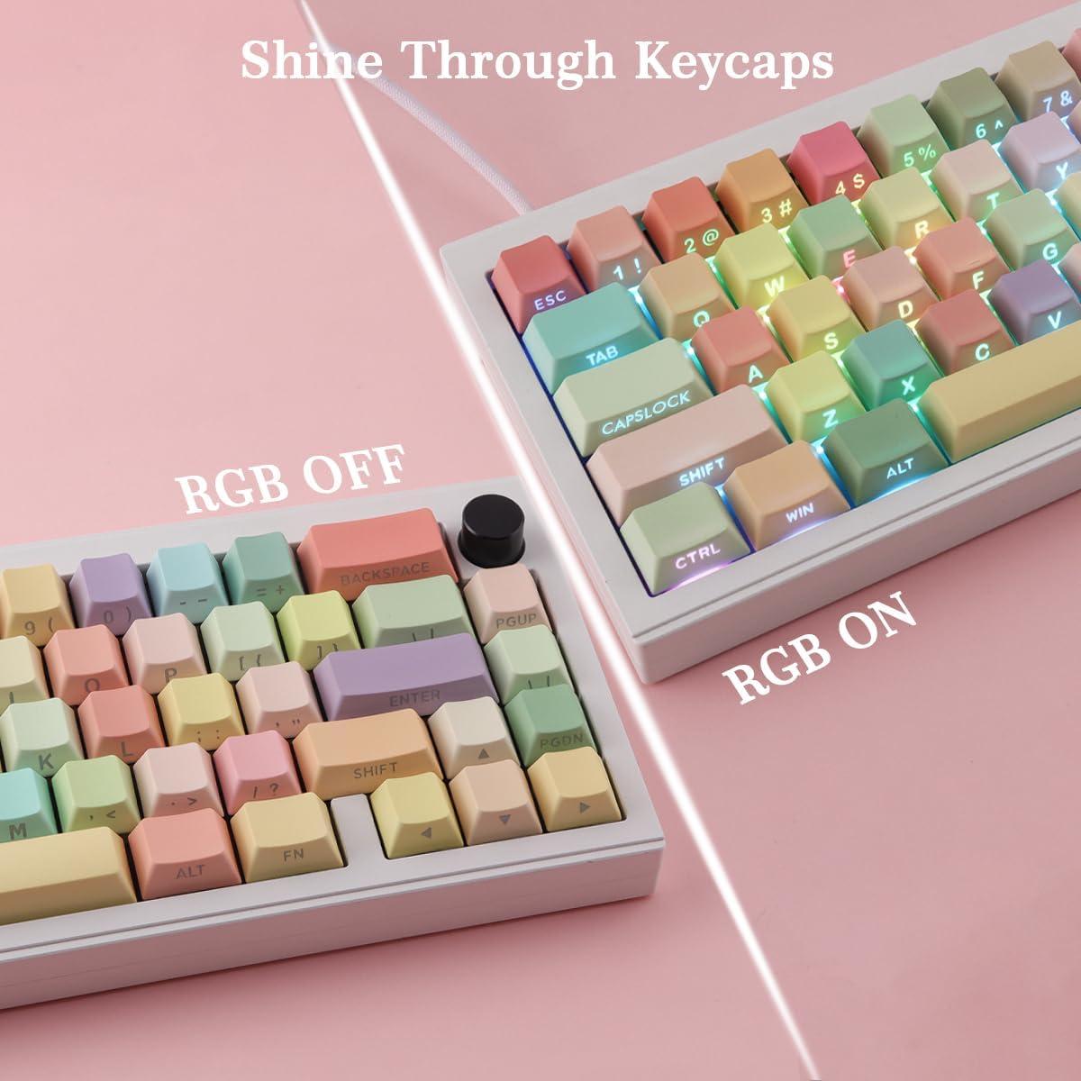 Conjunto de Teclas PBT Caramelo Tyrixki 133 Teclas Cherry MX