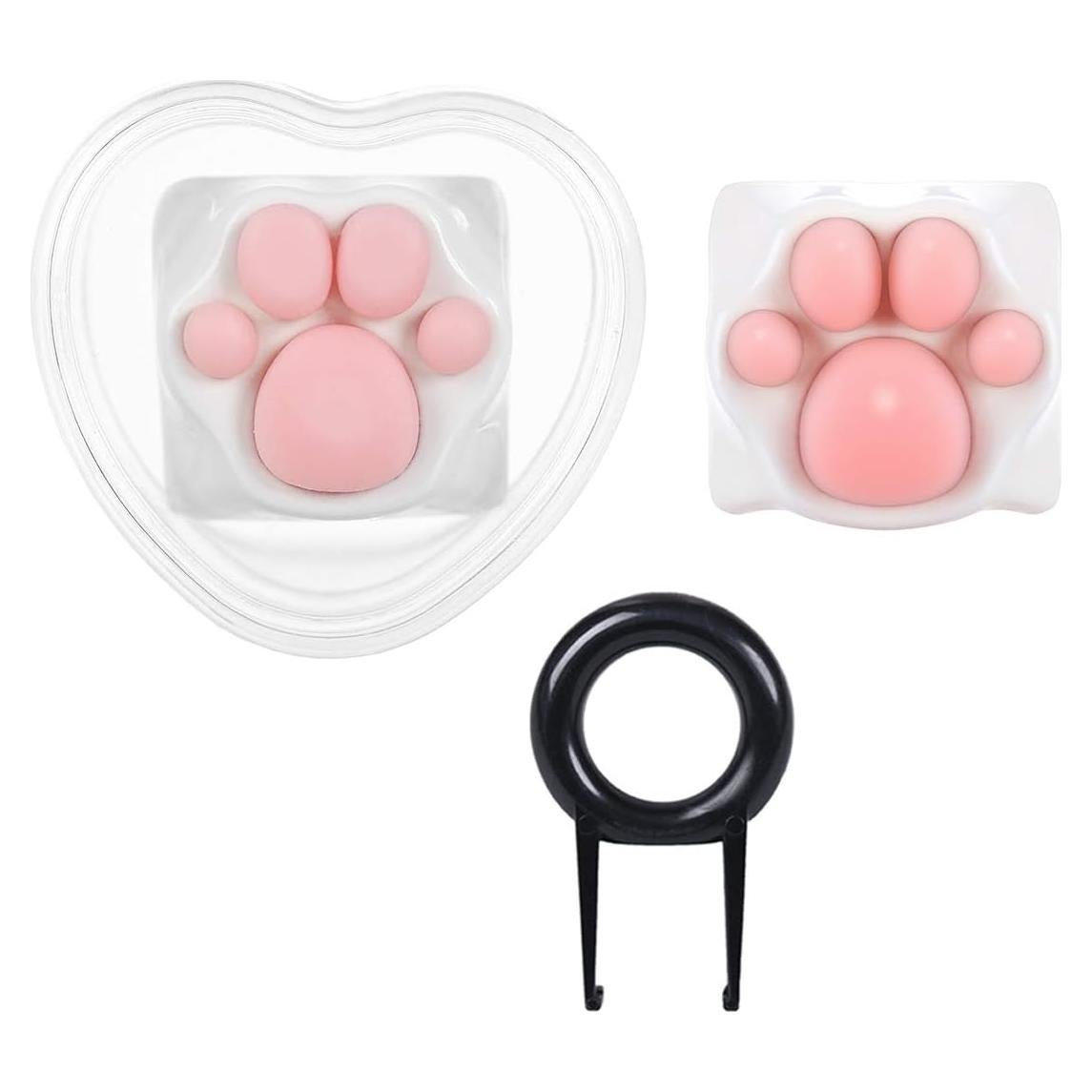 Teclas Personalizadas Malygame Patita de Gato Rosa y Blanco