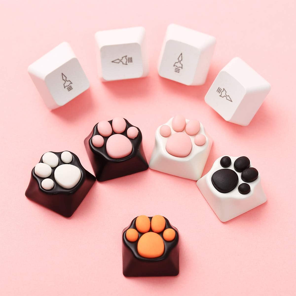 Teclas Personalizadas Malygame Patita de Gato Rosa y Blanco