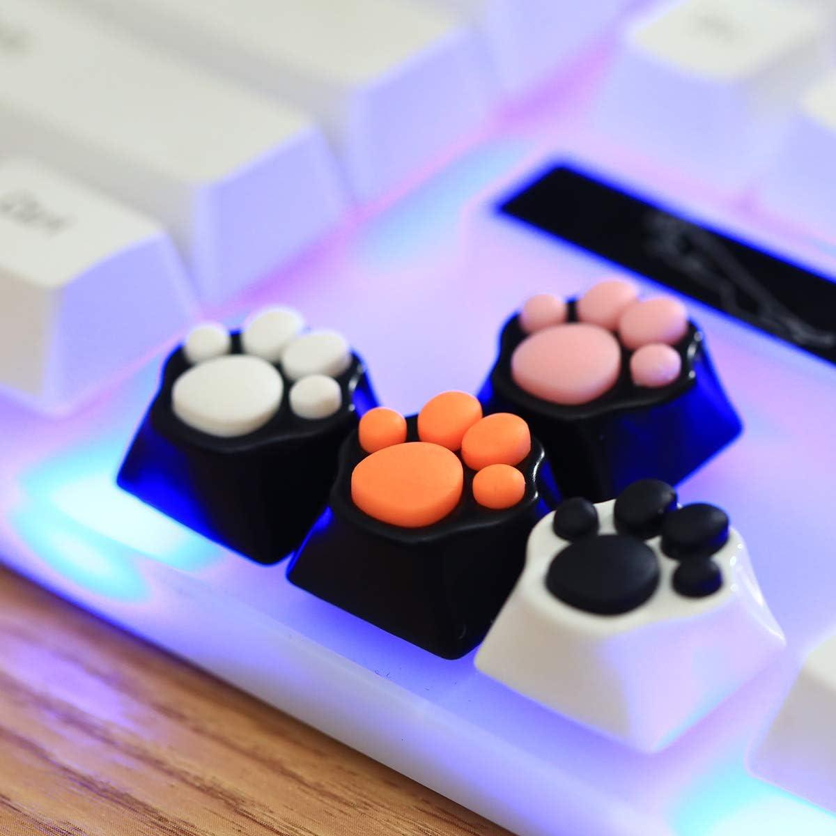 Teclas Personalizadas Malygame Patita de Gato Rosa y Blanco