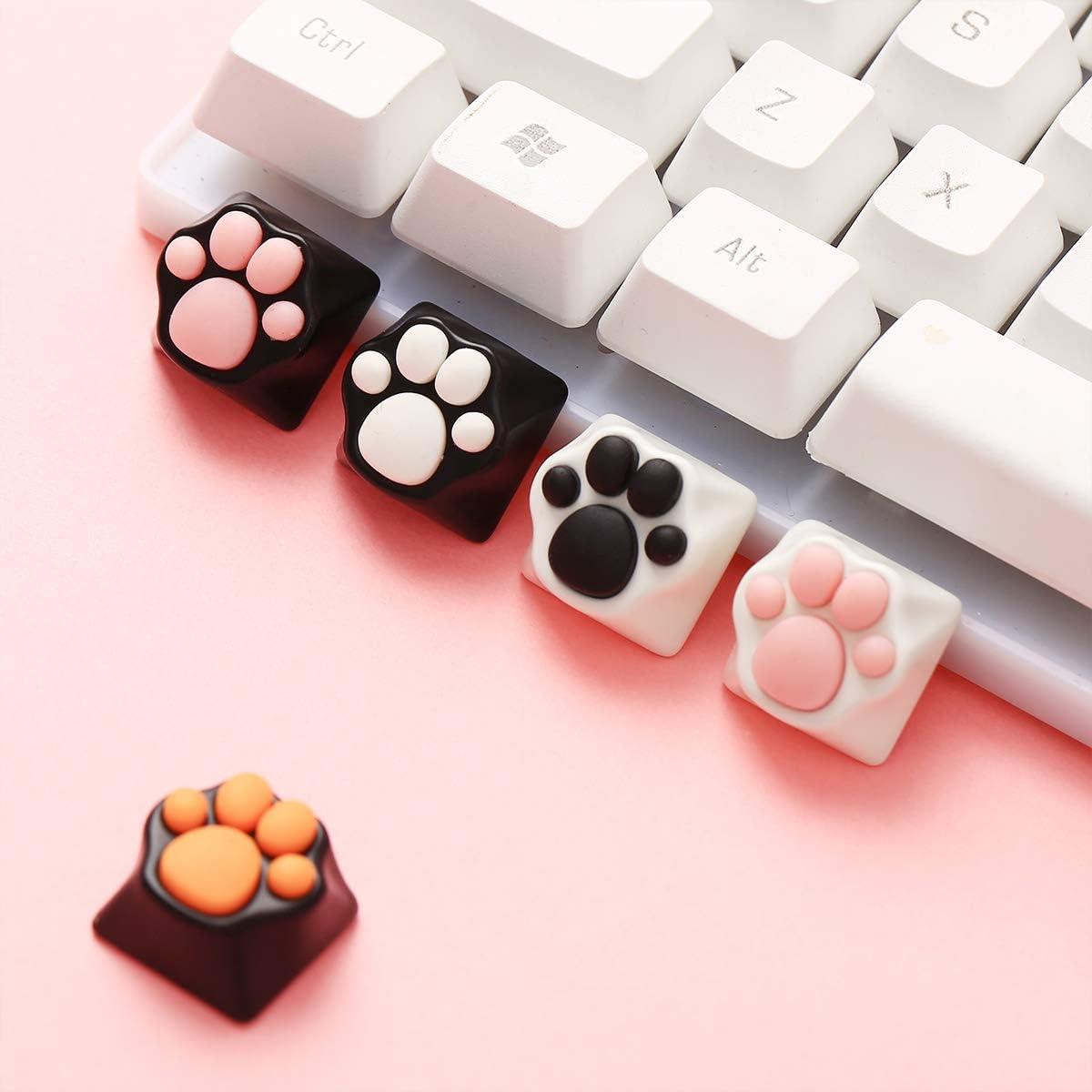 Teclas Personalizadas Malygame Patita de Gato Rosa y Blanco