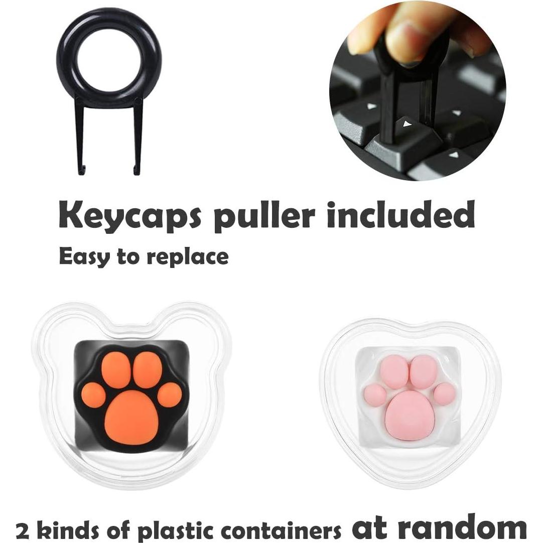 Teclas Personalizadas Malygame Patita de Gato Rosa y Blanco