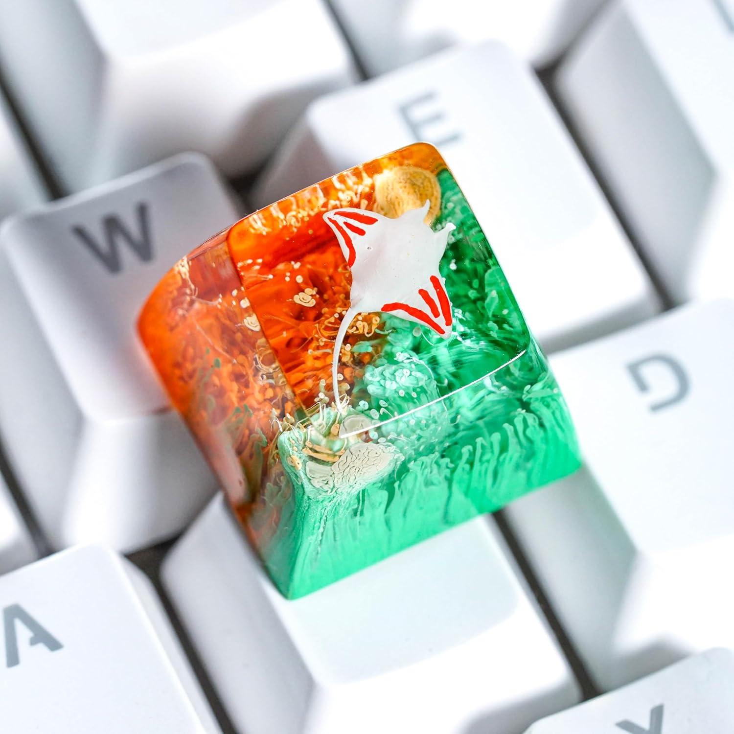 Tecla Artesanal de Resina GIKZO Manta Raya R1 SA 15.6mm