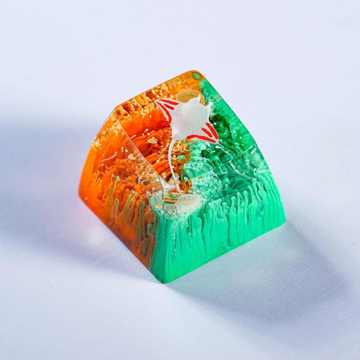 Tecla Artesanal de Resina GIKZO Manta Raya R1 SA 15.6mm