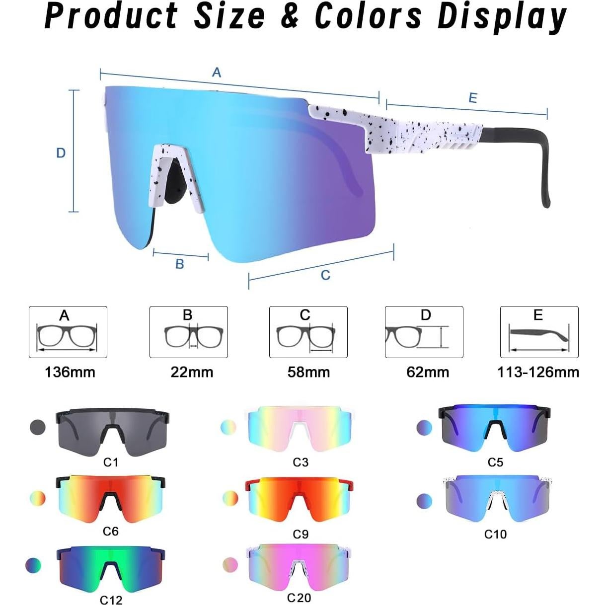 Gafas de sol MARIDA UV400 para adultos unisex deportivas