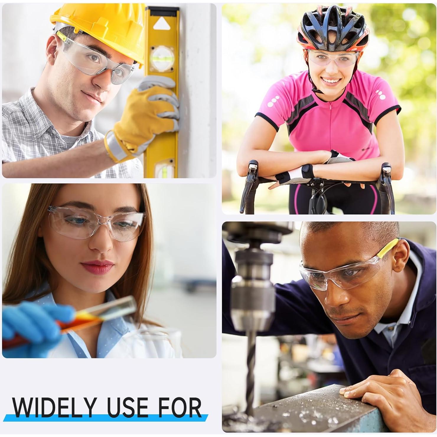 Paquete de 10 Gafas de Seguridad Transparentes ANSI Z87.1