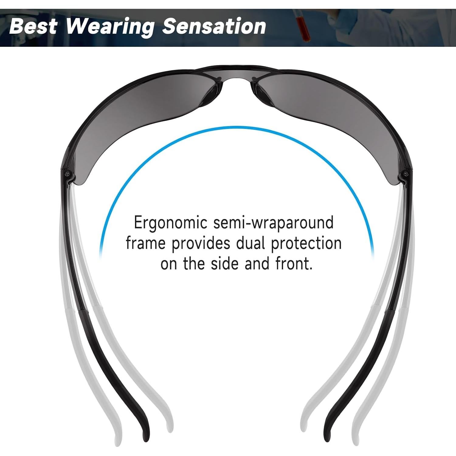 Paquete de 10 Gafas de Seguridad Tintadas ANSI Z87.1
