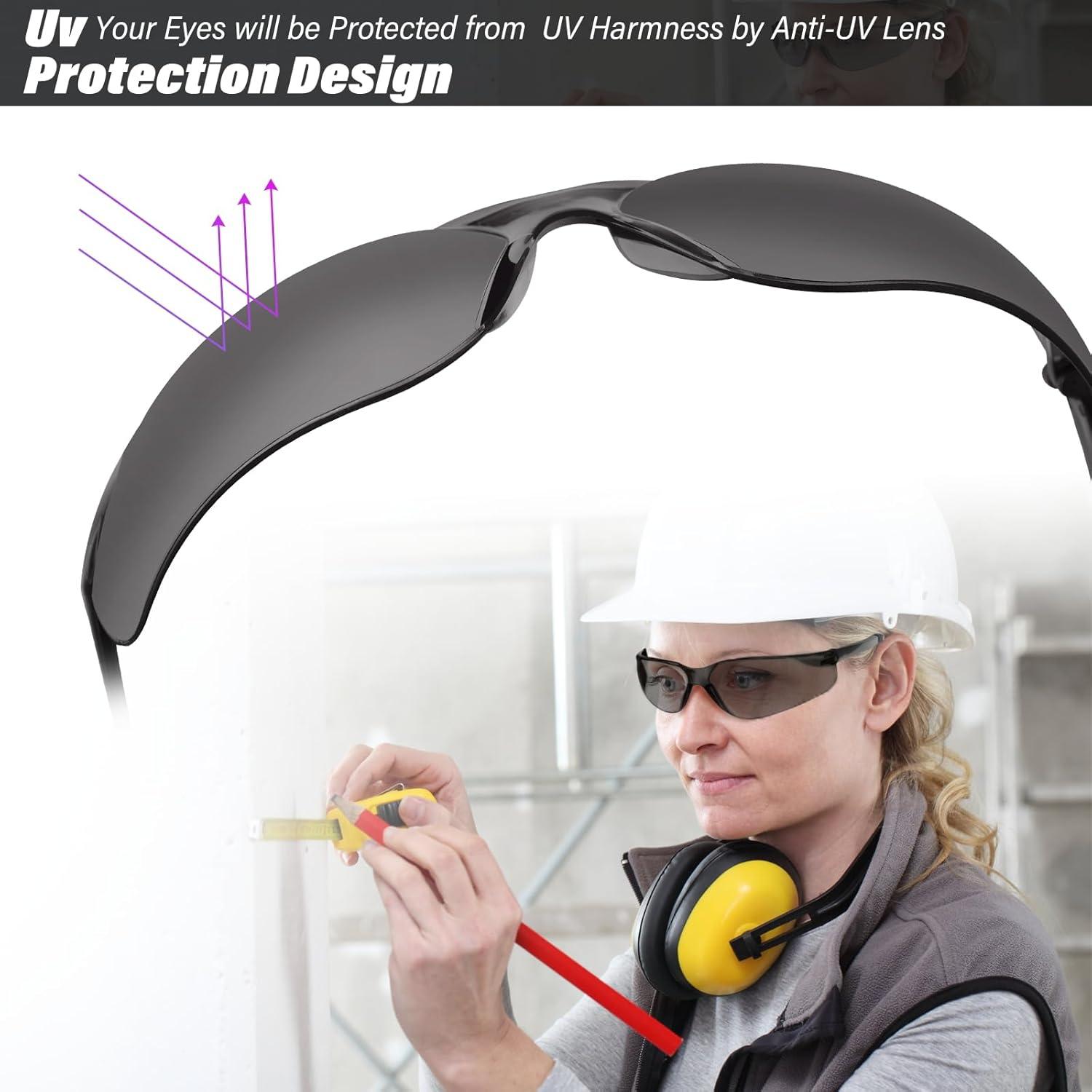 Paquete de 10 Gafas de Seguridad Tintadas ANSI Z87.1