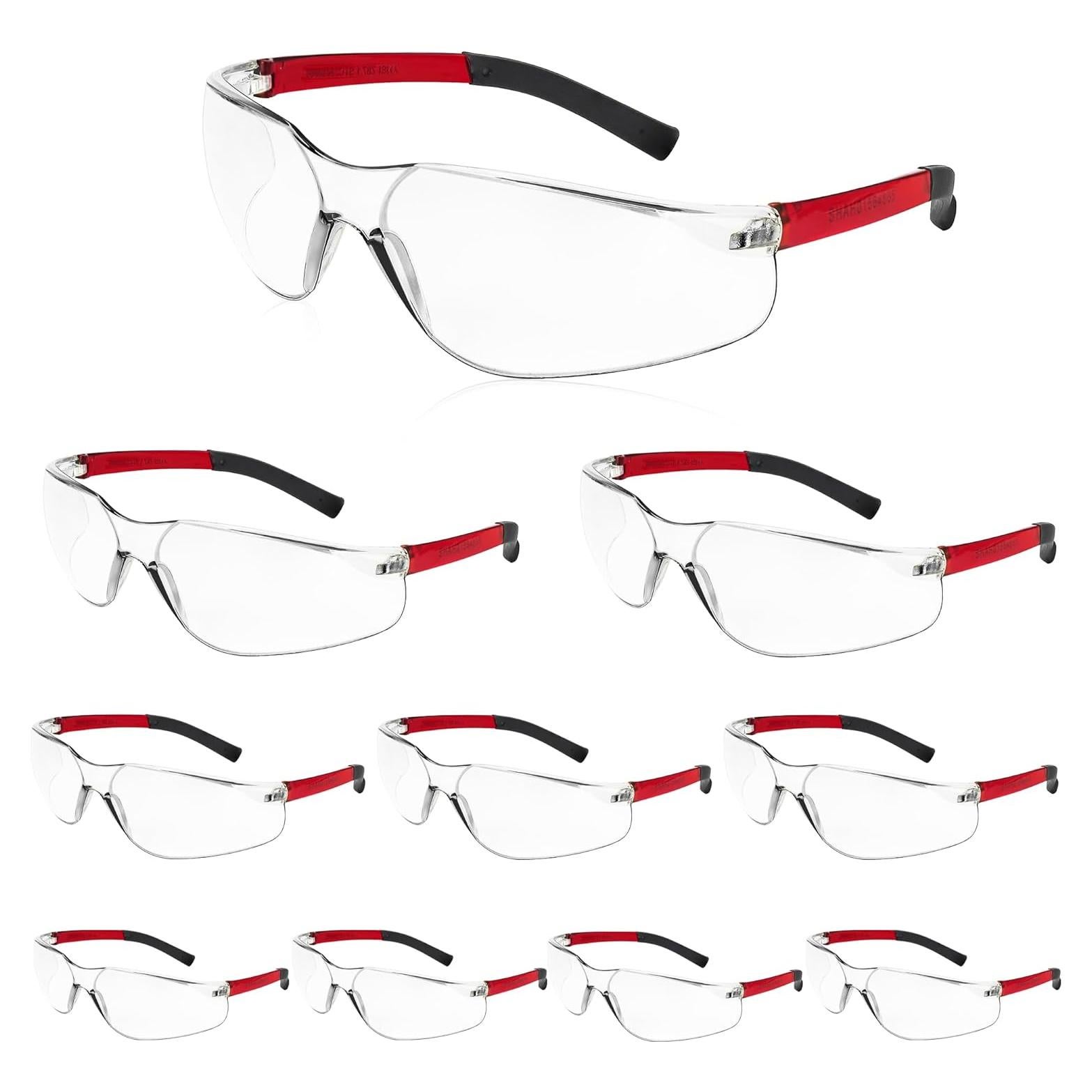 Paquete de 10 Gafas de Seguridad Transparentes ANSI Z87.1